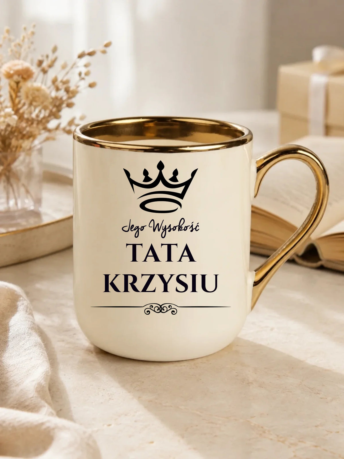 Kubek elegant dla taty - Jego Wysokość Tata - personalizowany DT11