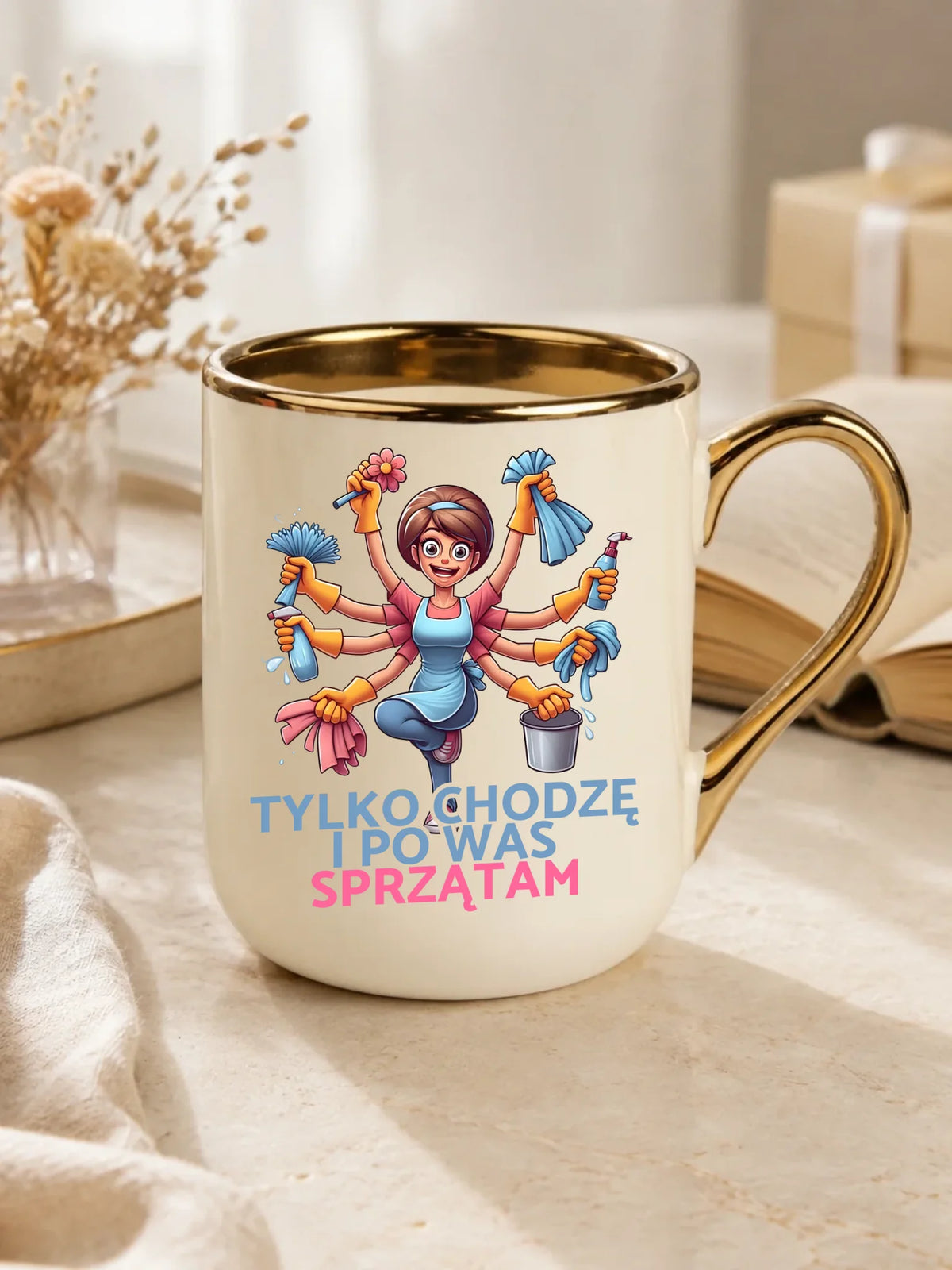 Kubek elegant dla mamy - Tylko chodzę i po Was sprzątam DM42