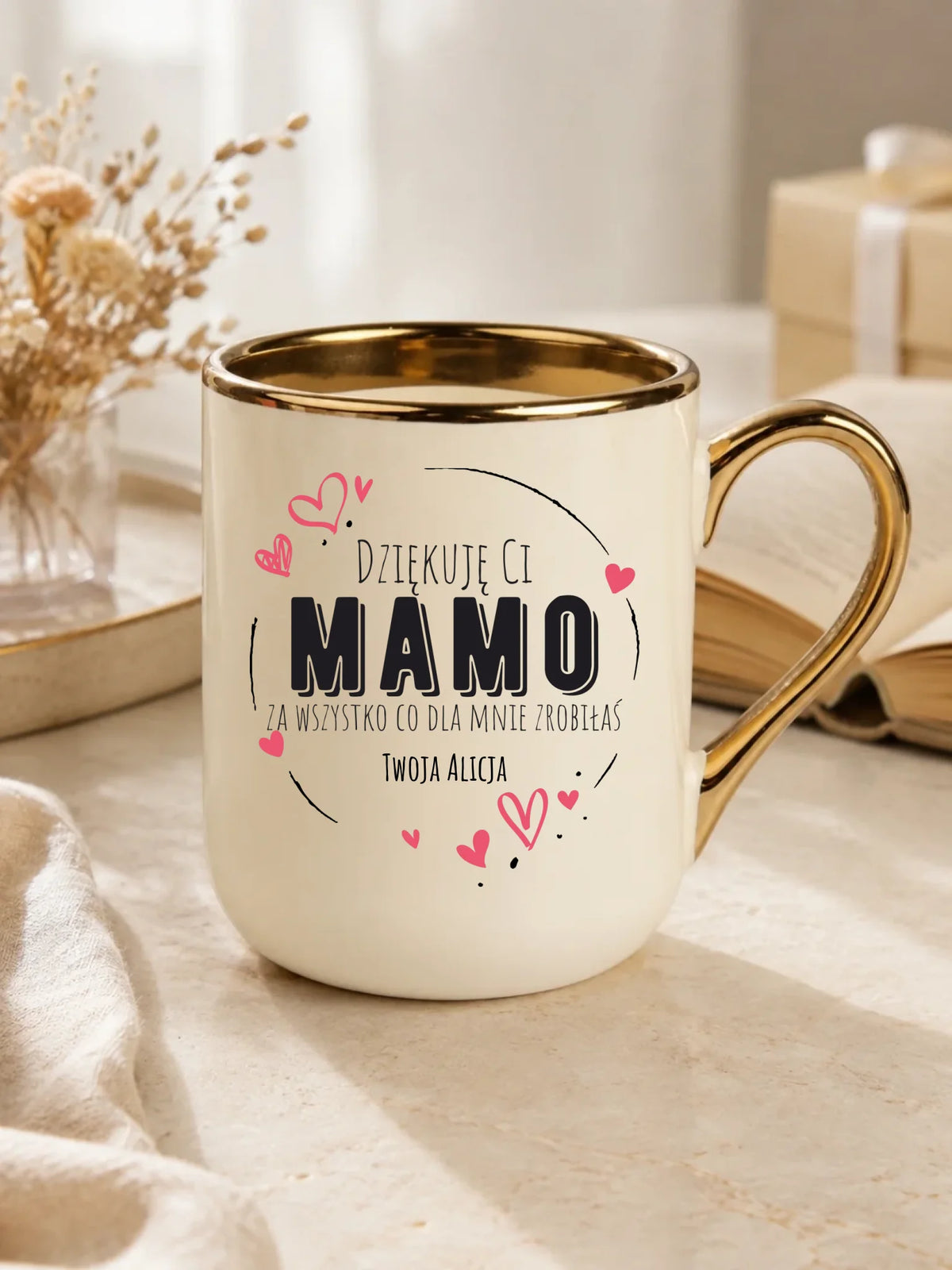 Kubek elegant dla mamy - Dziękuję Ci Mamo - personalizowany DM32