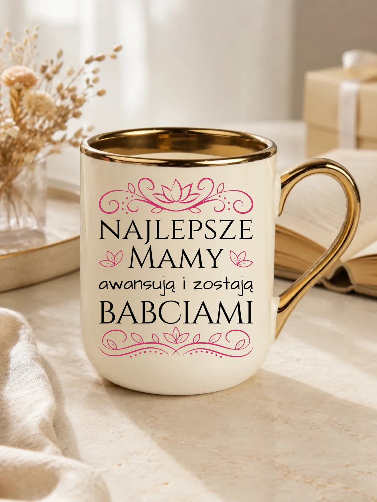 Kubek elegant dla mamy - przyszłej babci - Najlepsze mamy awansują i zostają babciami DM26