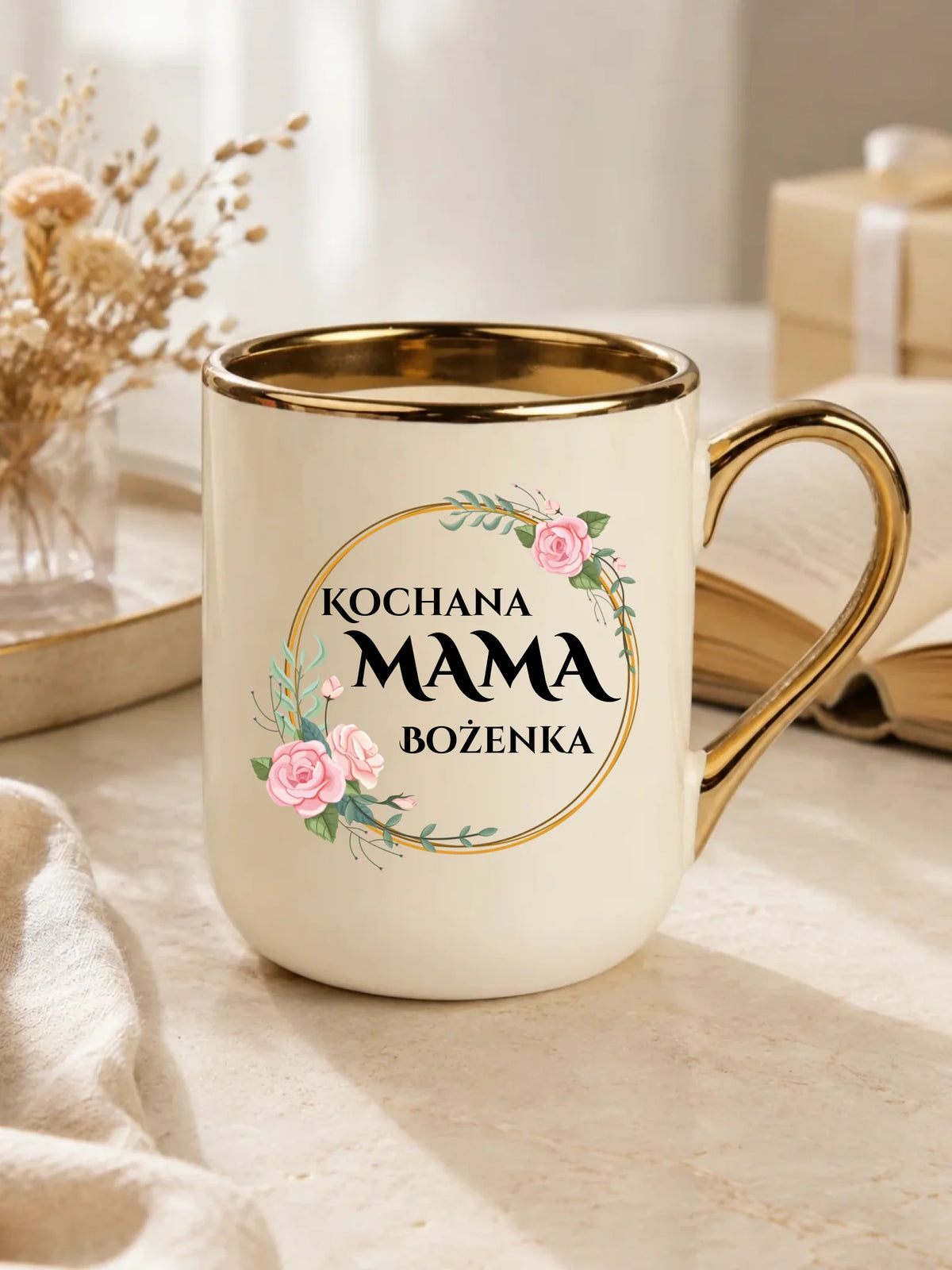 Kubek elegant dla mamy - Kochana Mama - personalizowany DM20