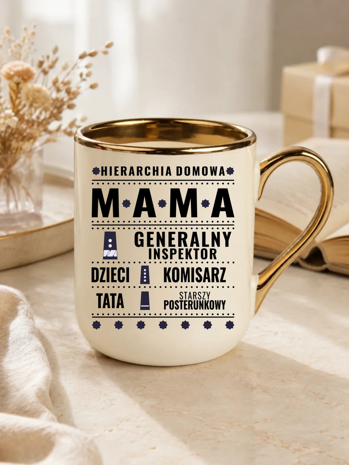 Kubek elegant dla mamy - Generał Mama Policja - personalizowany DM41