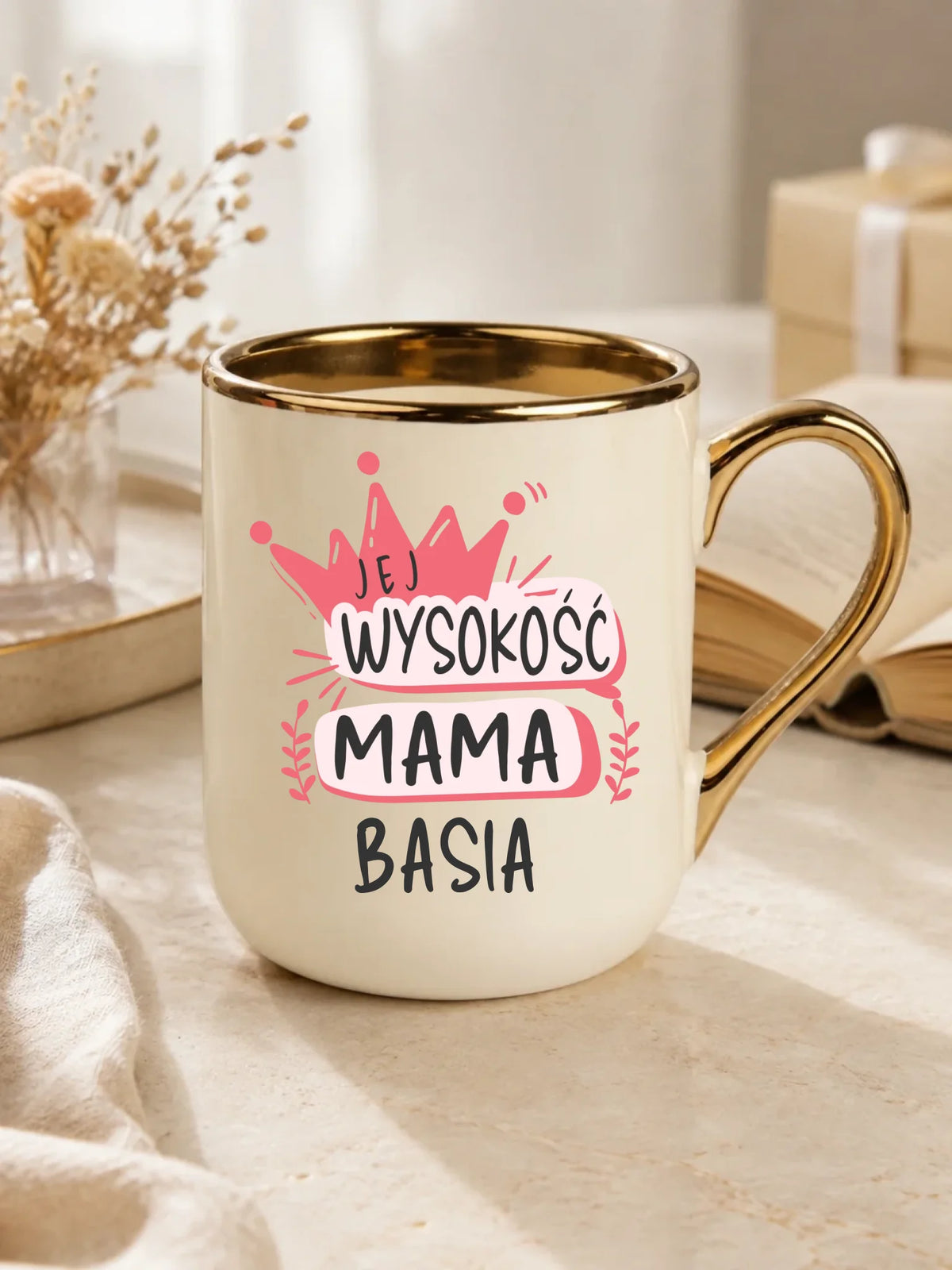 Kubek elegant dla mamy - Jej Wysokość Mama - personalizowany DM16