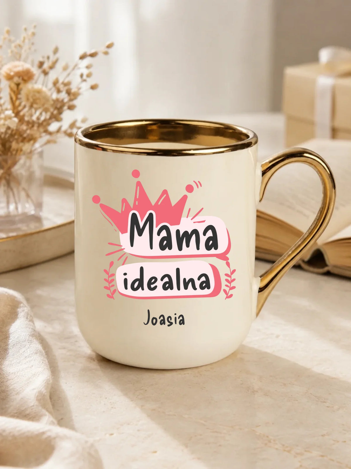 Kubek elegant dla mamy - Mama idealna - personalizowany DM23