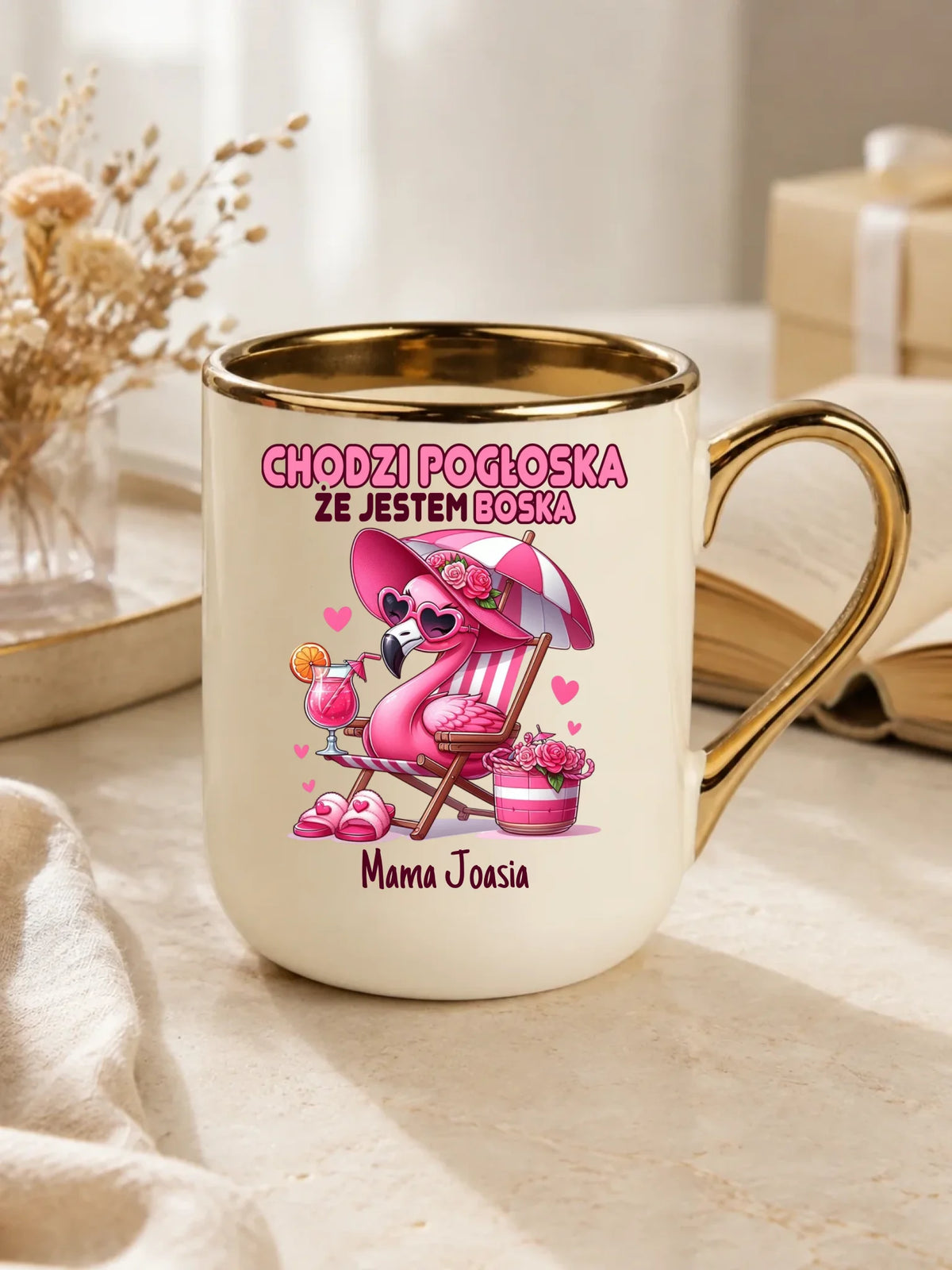 Kubek elegant dla mamy - Chodzi pogłoska, że jestem boska - personalizowany DM14