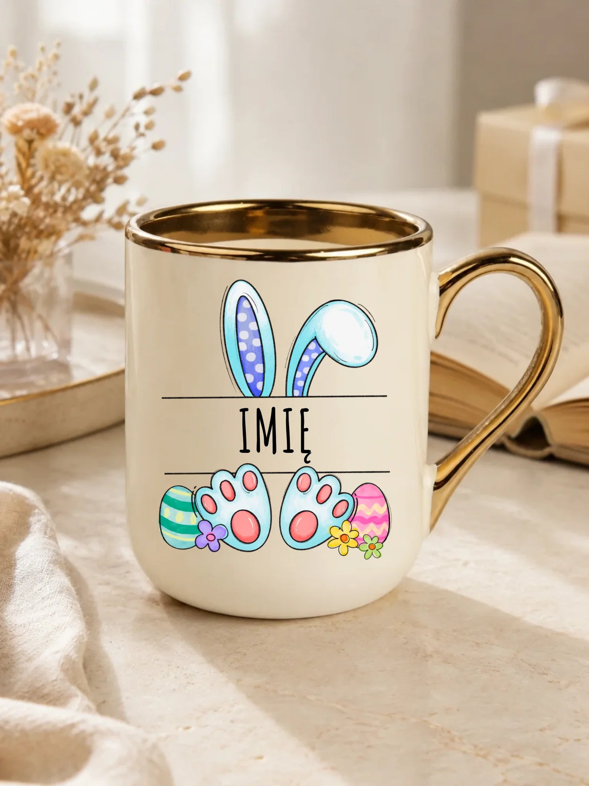 Kubek elegant dla dziecka na Wielkanoc - Zajączek - personalizowany WN14