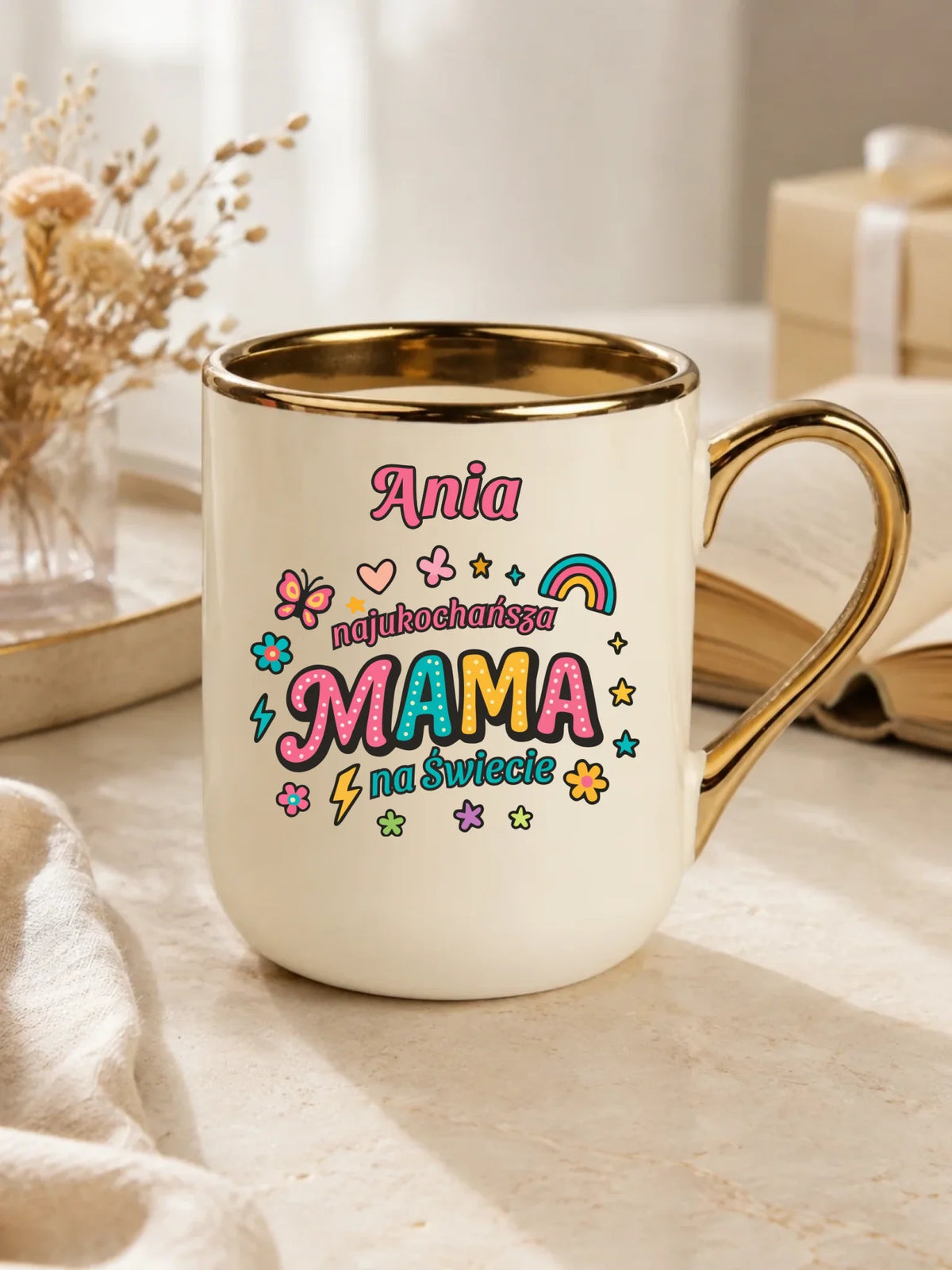 Kubek elegant dla mamy - Najukochańsza mama na Świecie - personalizowany DM03