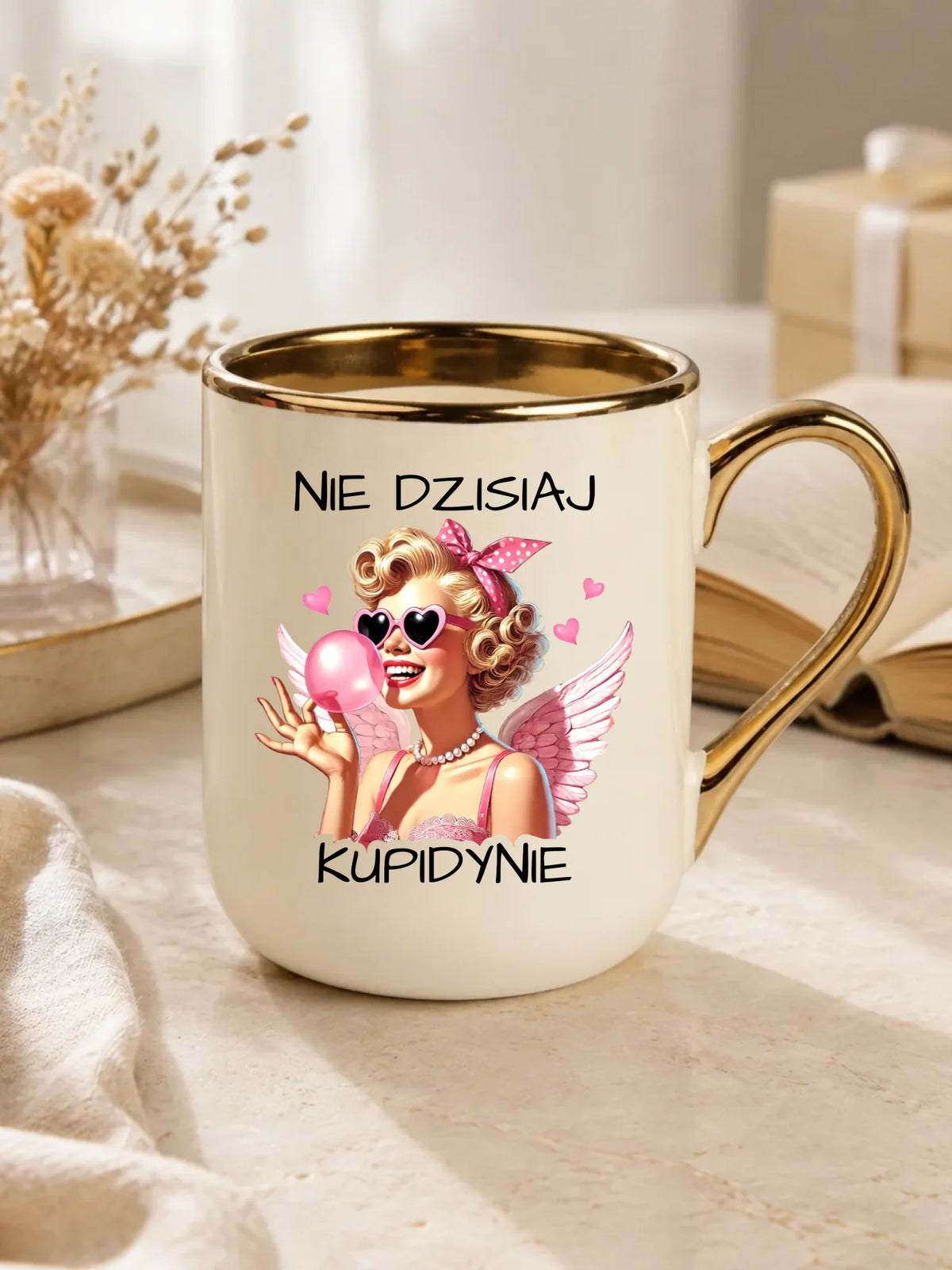 Kubek elegant na Walentynki dla singielki - Nie dzisiaj W18