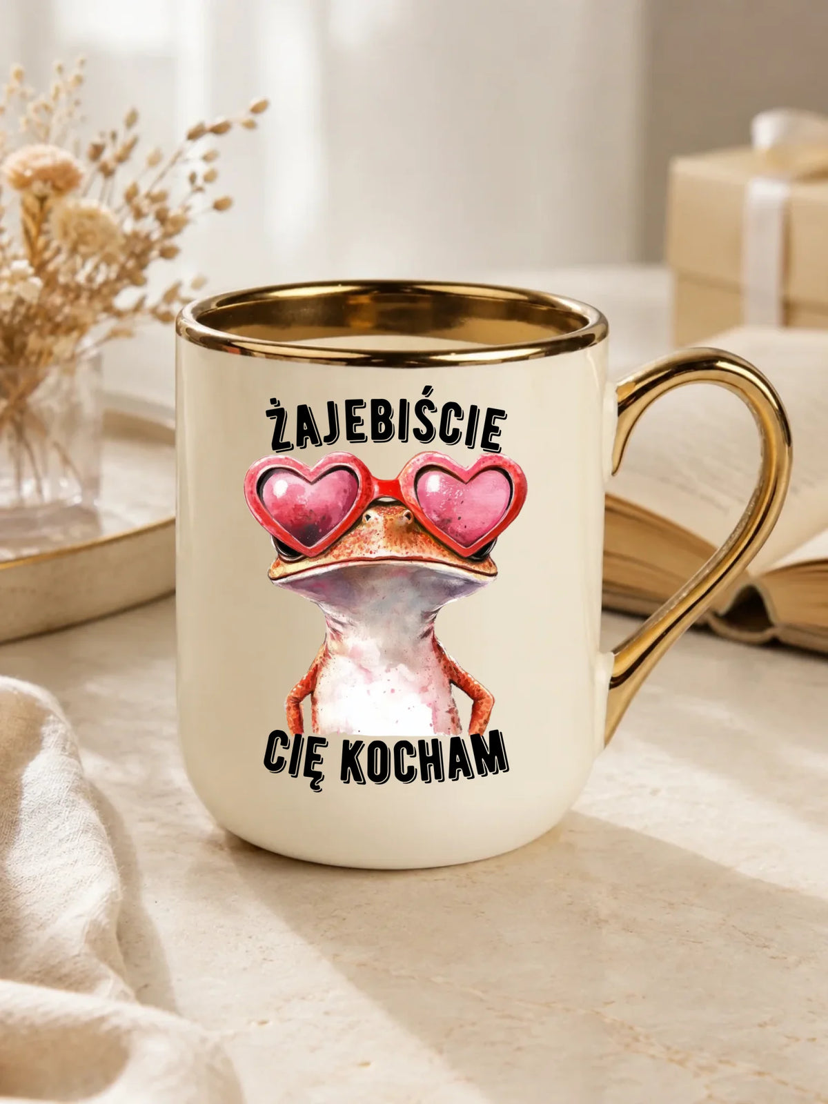 Kubek elegant dla par - Żajebiście Cię Kocham Żaba W17