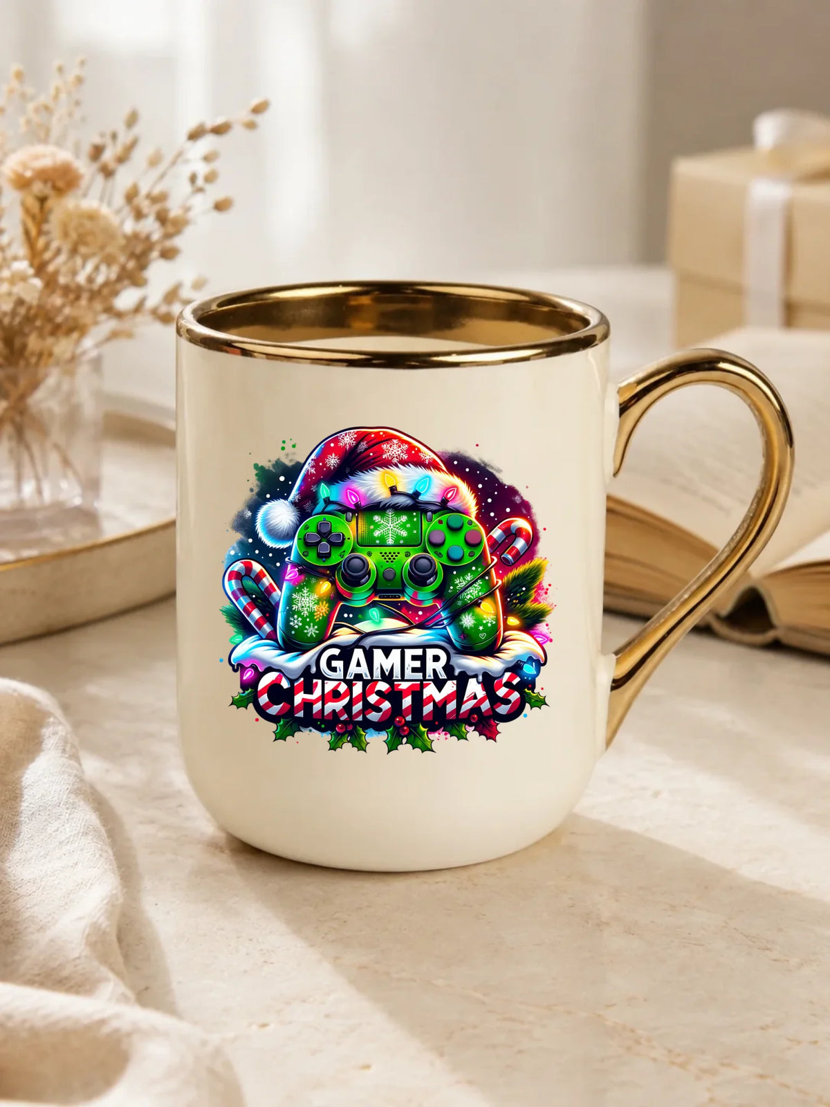 Kubek elegant świąteczny - prezent dla gracza - Christmas gamer BN22