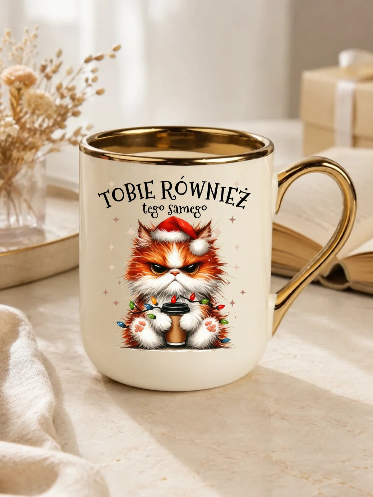 Kubek elegant świąteczny - Grumpy Cat Tobie również tego samego BN32
