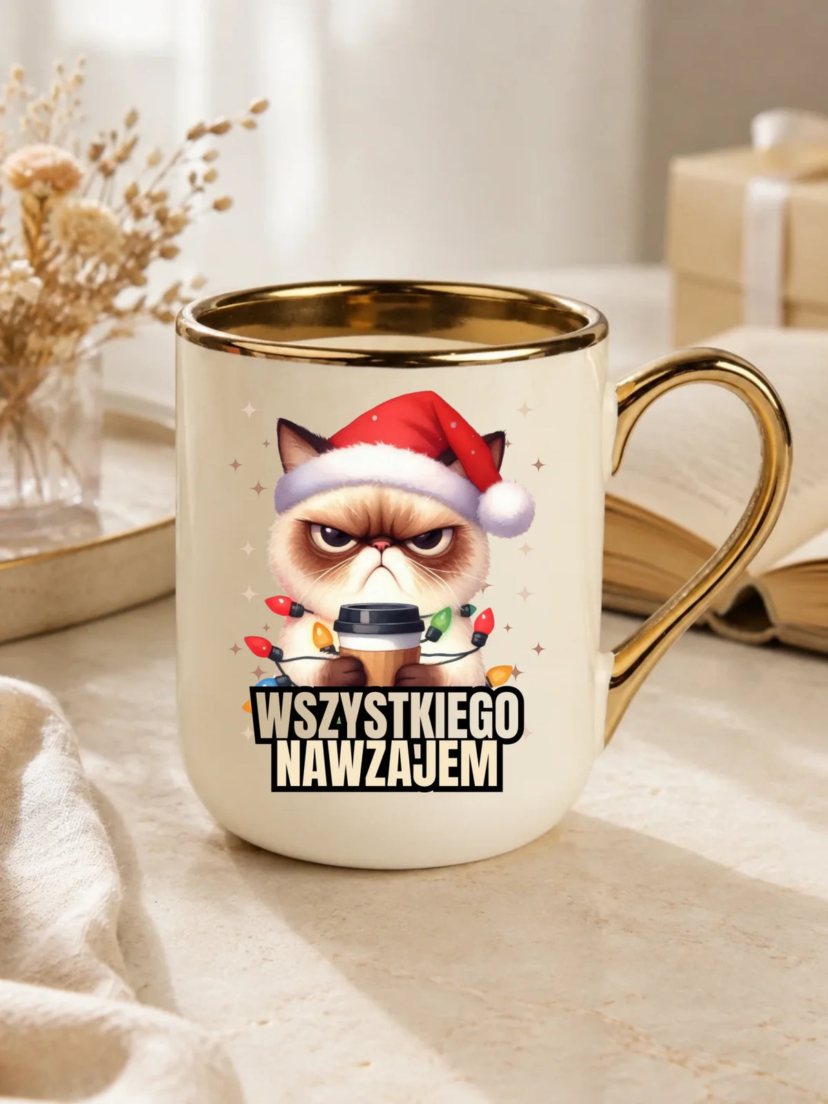 Kubek elegant świąteczny - Grumpy Cat Wszystkiego nawzajem BN33