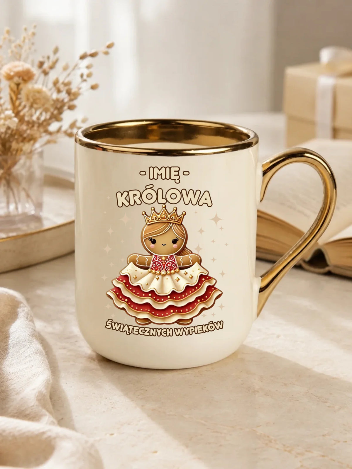 Kubek elegant świąteczny - Królowa świątecznych wypieków - personalizowany BN28