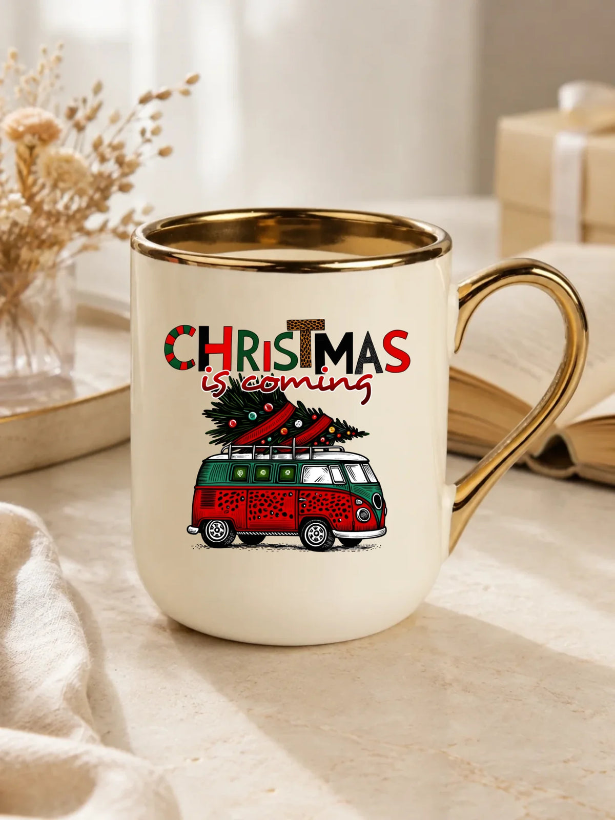 Kubek elegant świąteczny - Kamper Christmas is coming BN42