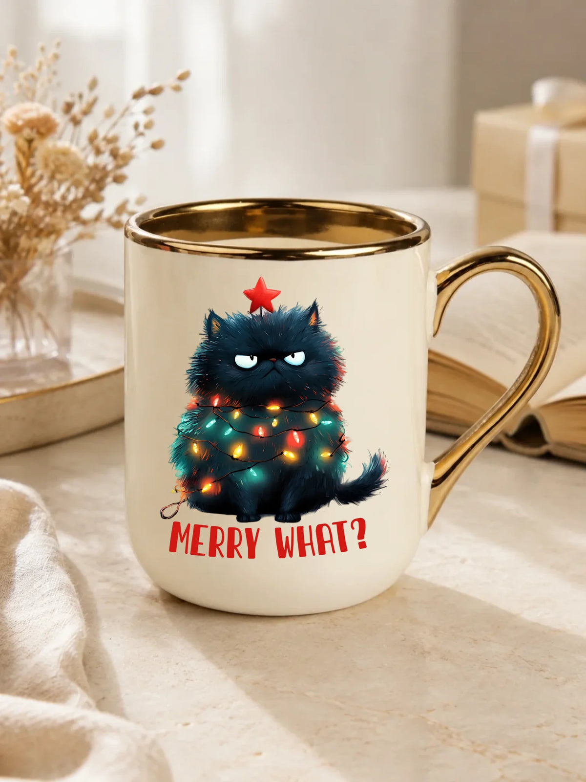 Kubek elegant świąteczny - Grumpy Cat Merry what? BN37