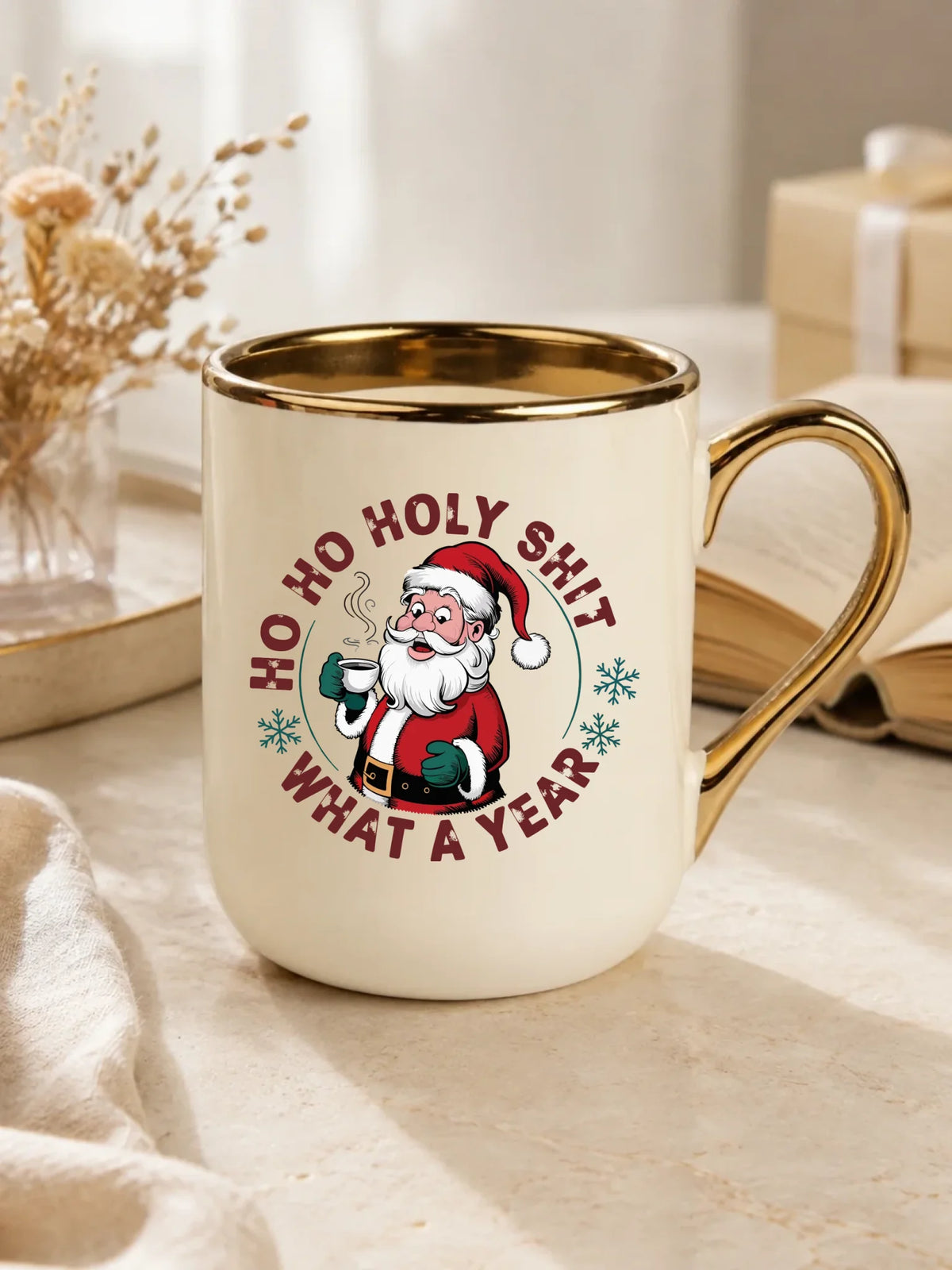 Kubek elegant świąteczny - Ho ho holy shit what a year BN74