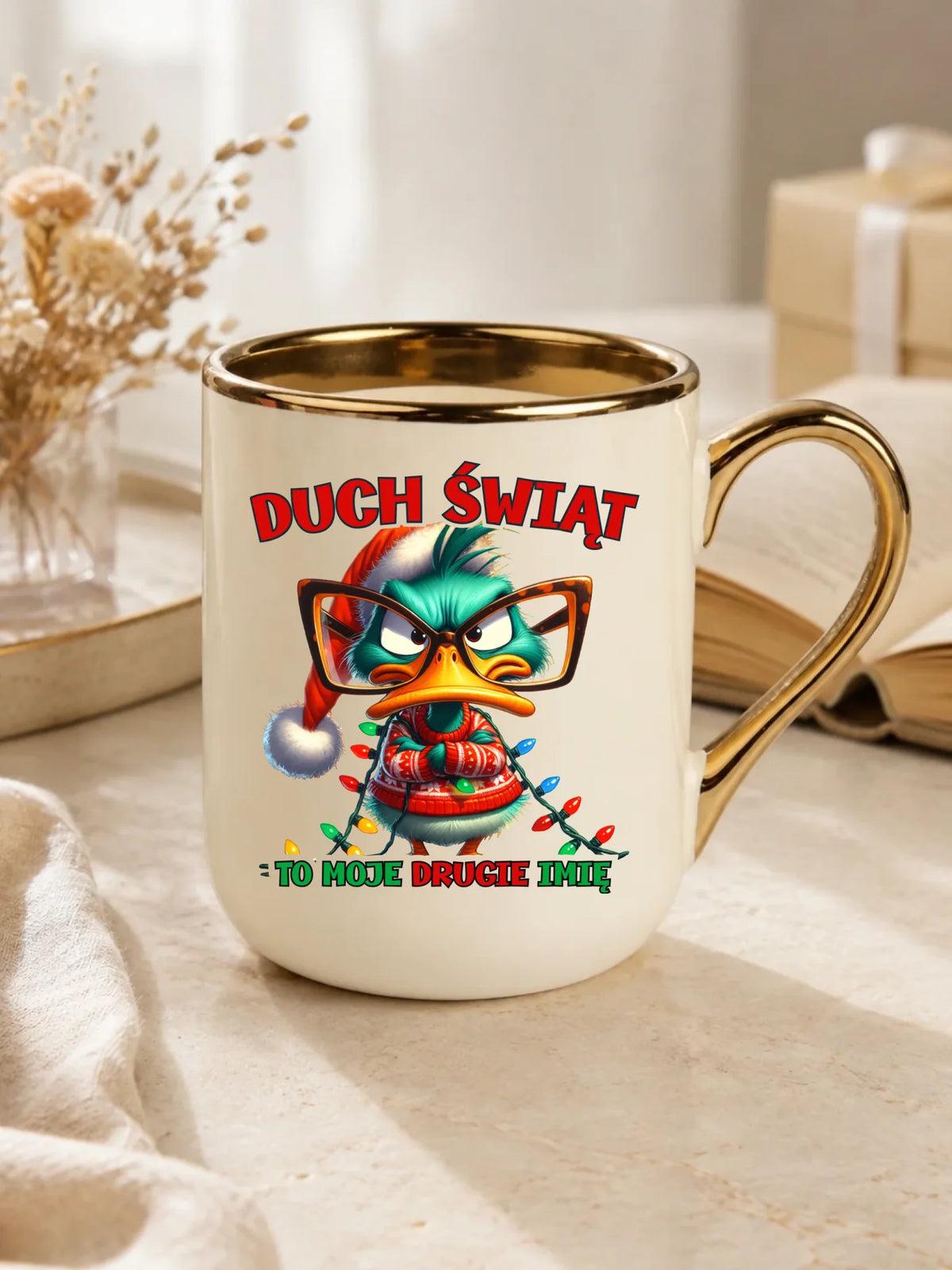 Kubek elegant świąteczny - Duch Świąt to moje drugie imię BN76