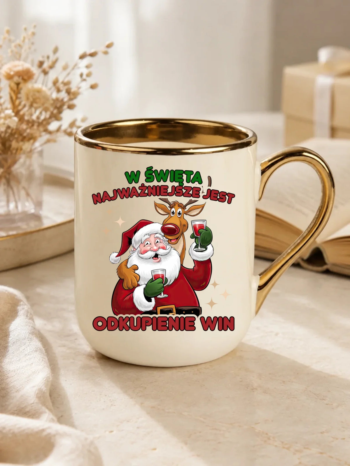 Kubek elegant świąteczny - W święta najważniejsze jest odkupienie win BN73