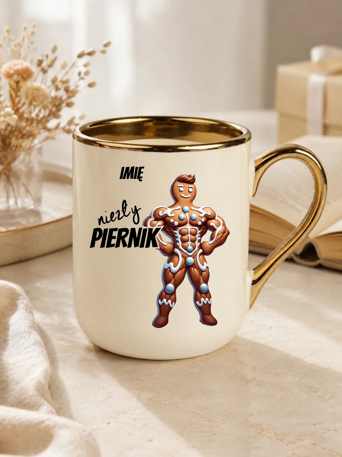 Kubek elegant świąteczny - Niezły piernik - personalizowany BN24