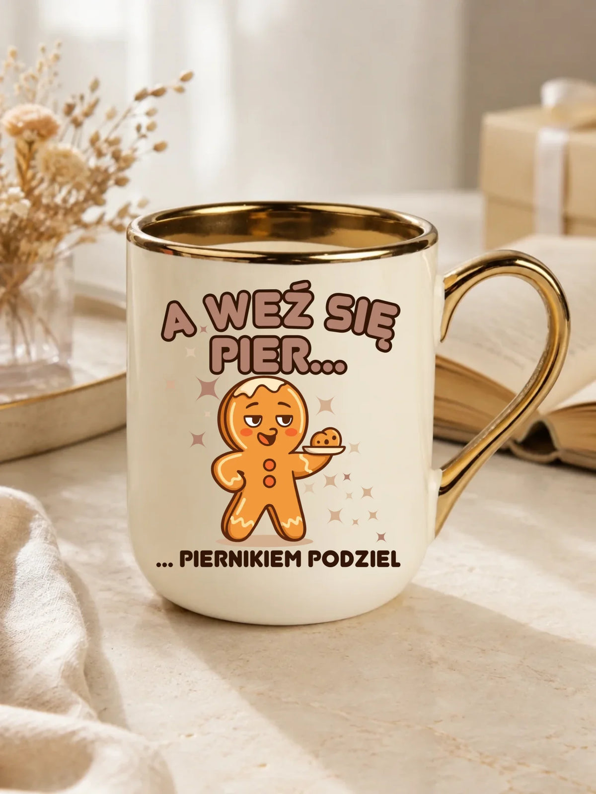 Kubek elegant świąteczny - Piernik A weź się pier... piernikiem podziel BN87