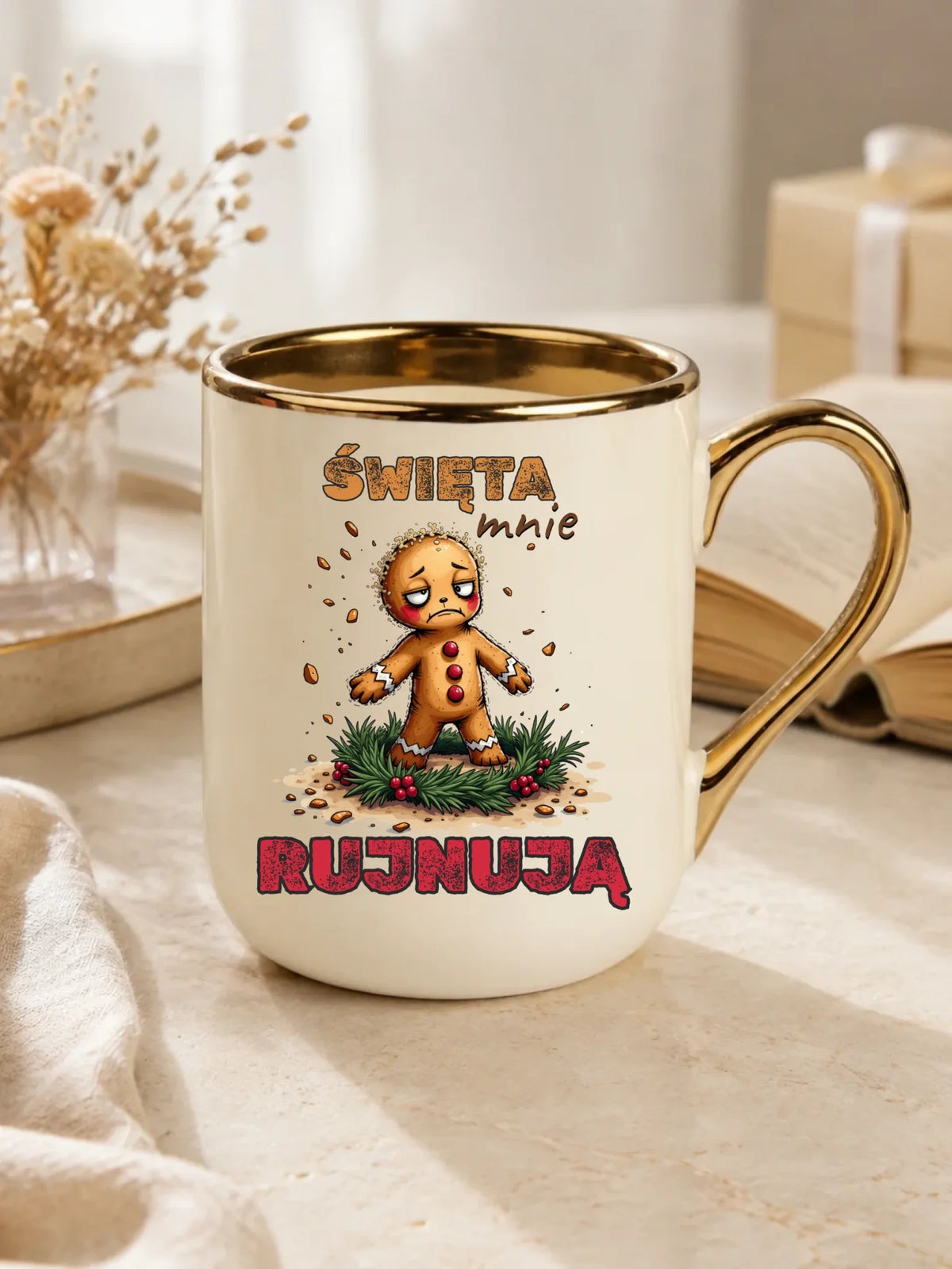 Kubek elegant świąteczny - Piernik Święta mnie rujnują BN143
