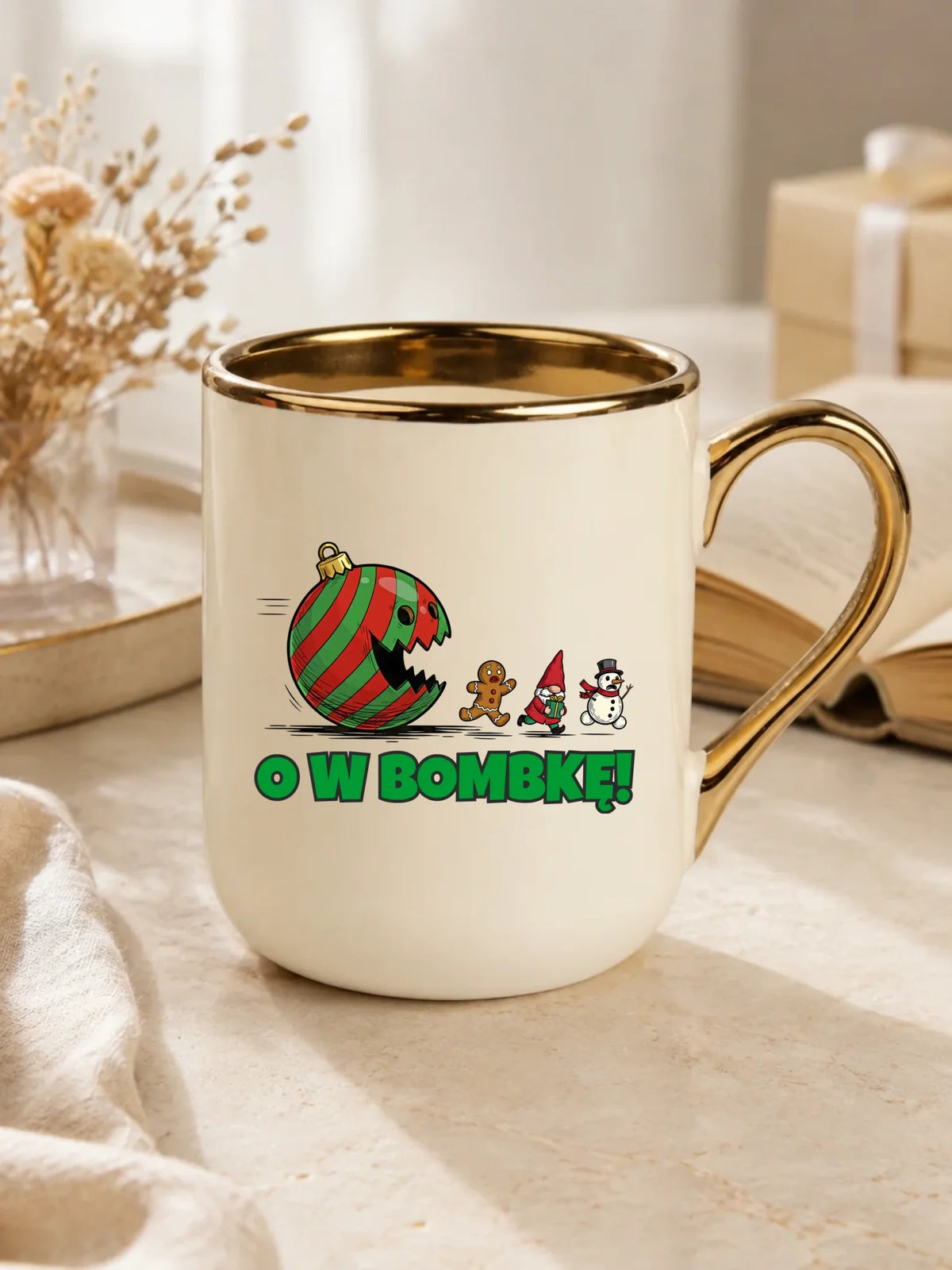 Kubek elegant świąteczny - O w bombkę BN142