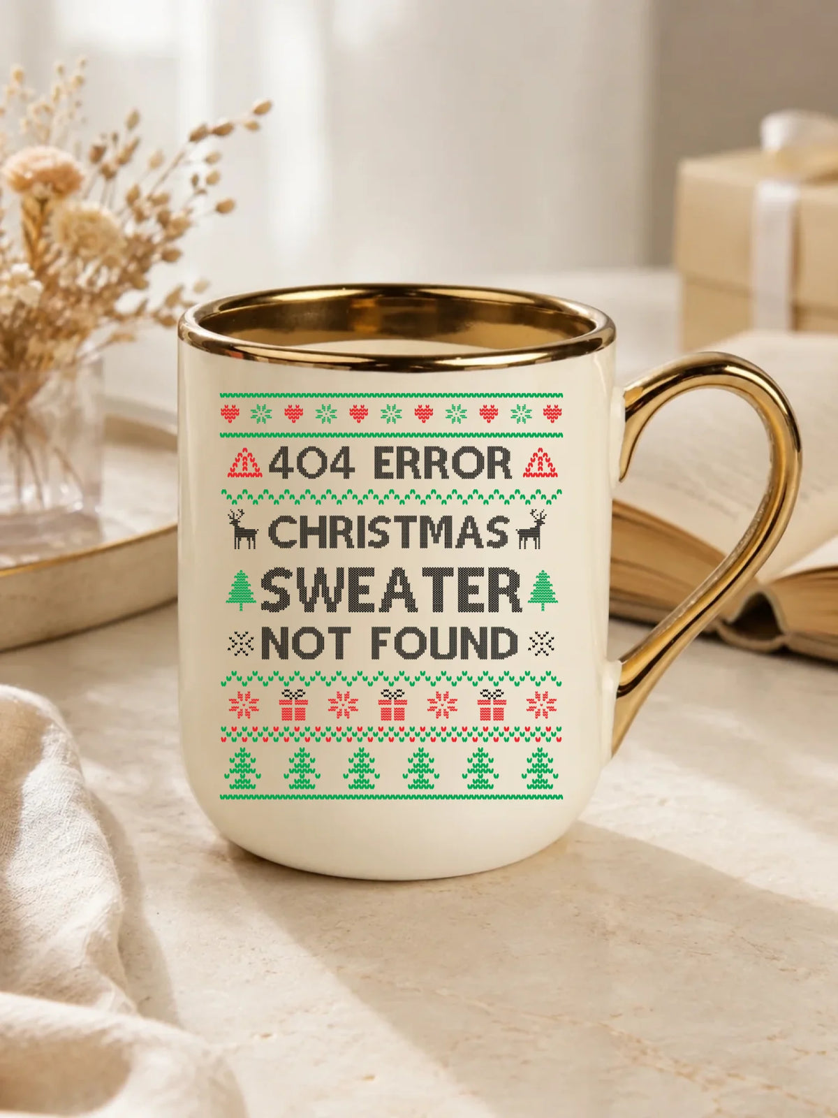 Kubek elegant świąteczny - Error 404 Christmas sweater not found BN107
