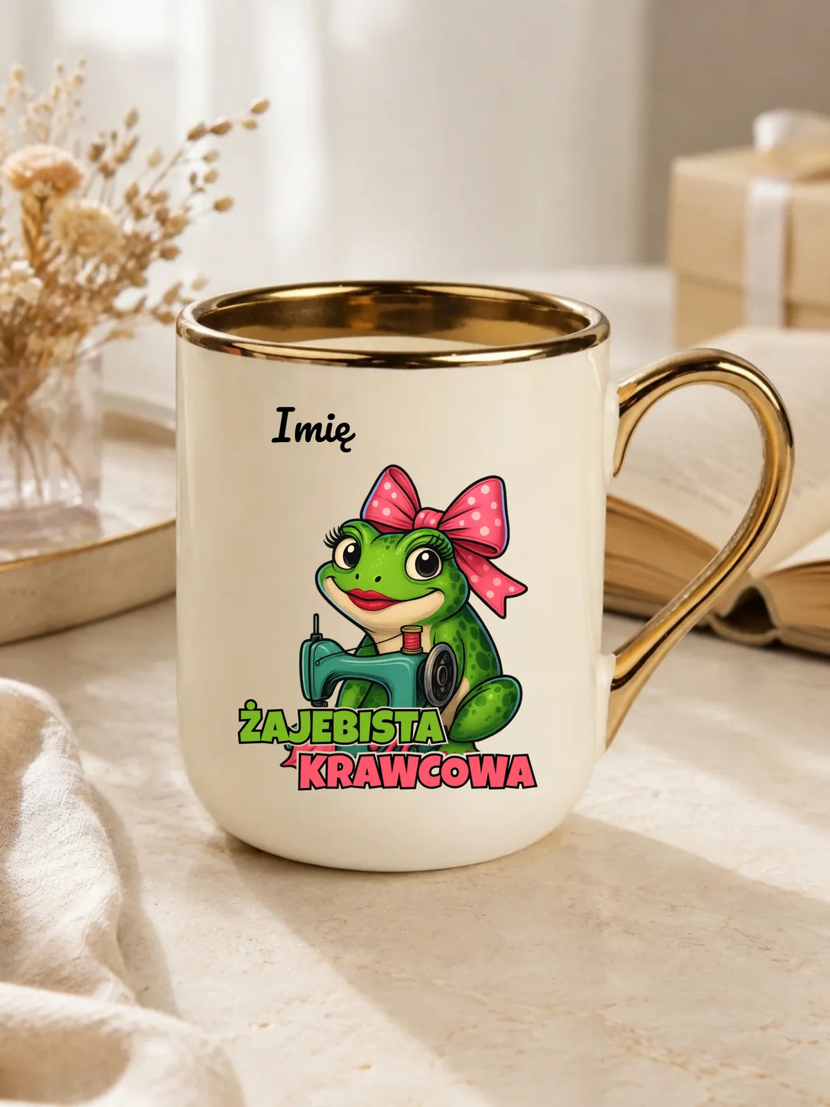 Kubek elegant szyciowy dla krawcowej - Żajebista Krawcowa - personalizowany HS32