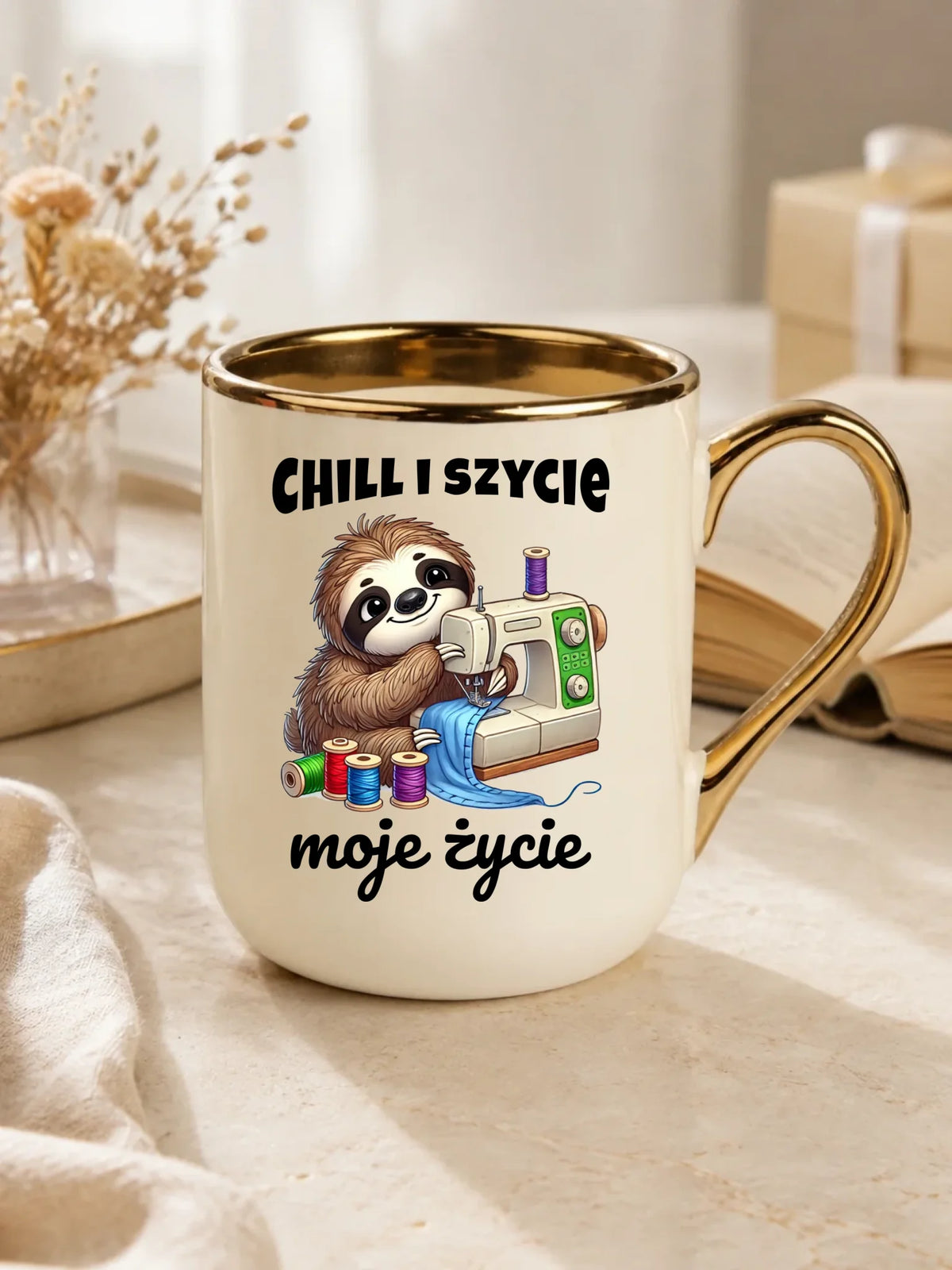 Kubek elegant szyciowy dla krawcowej - Chill i szycie moje życie HS17
