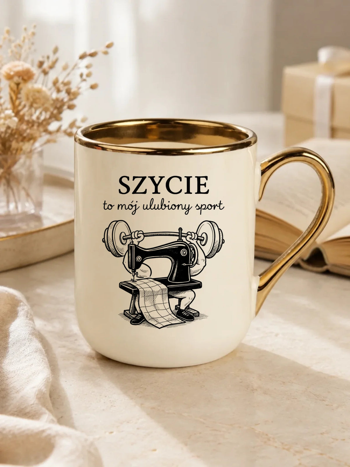 Kubek elegant szyciowy dla krawcowej - Szycie to mój ulubiony sport HS23