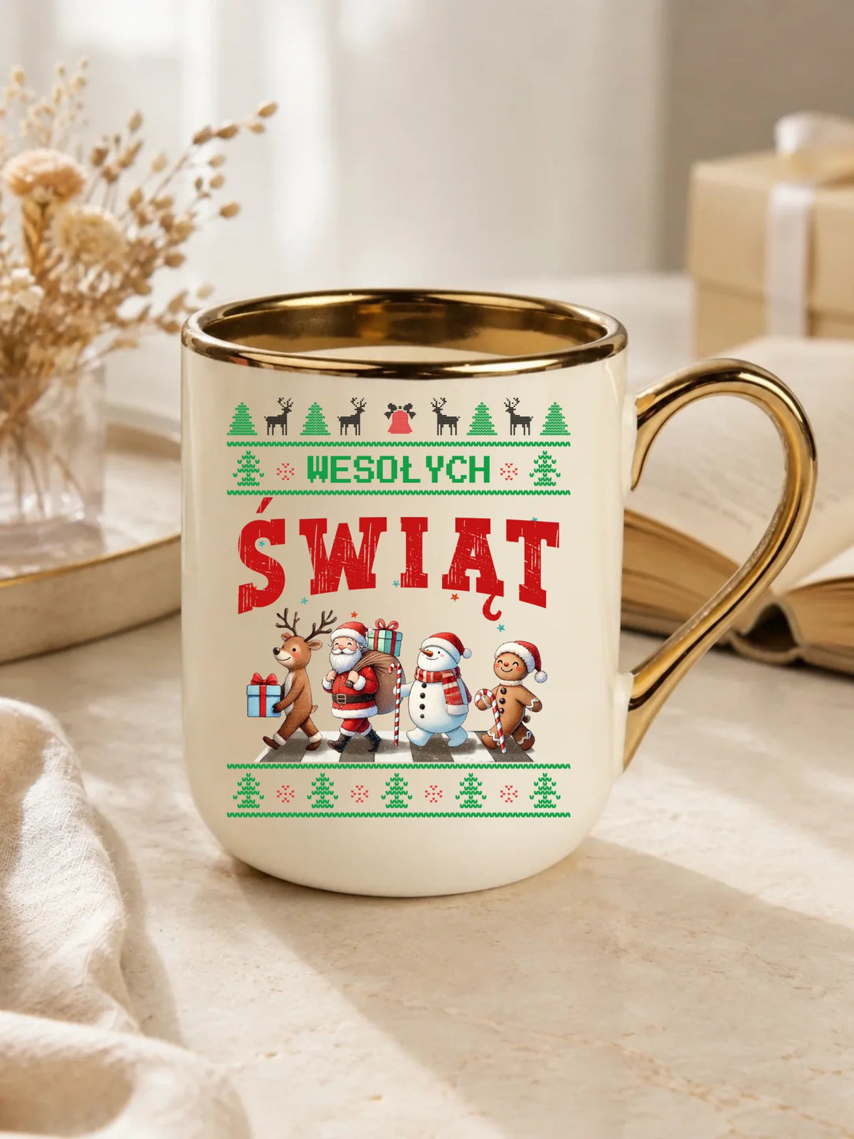 Kubek elegant świąteczny - Wesołych Świąt BN06