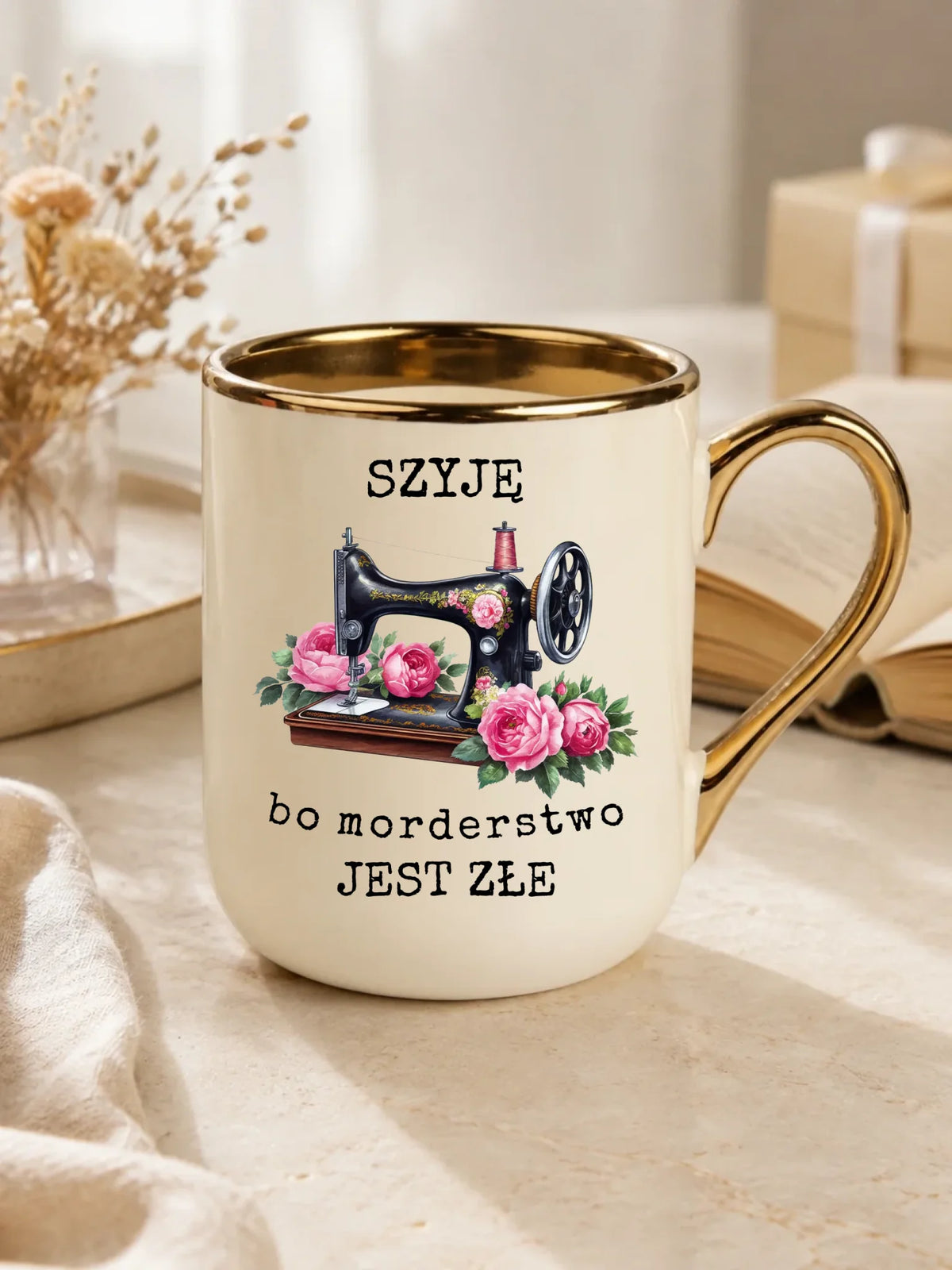 Kubek elegant szyciowy dla krawcowej - Szyję, bo morderstwo jest złe HS14