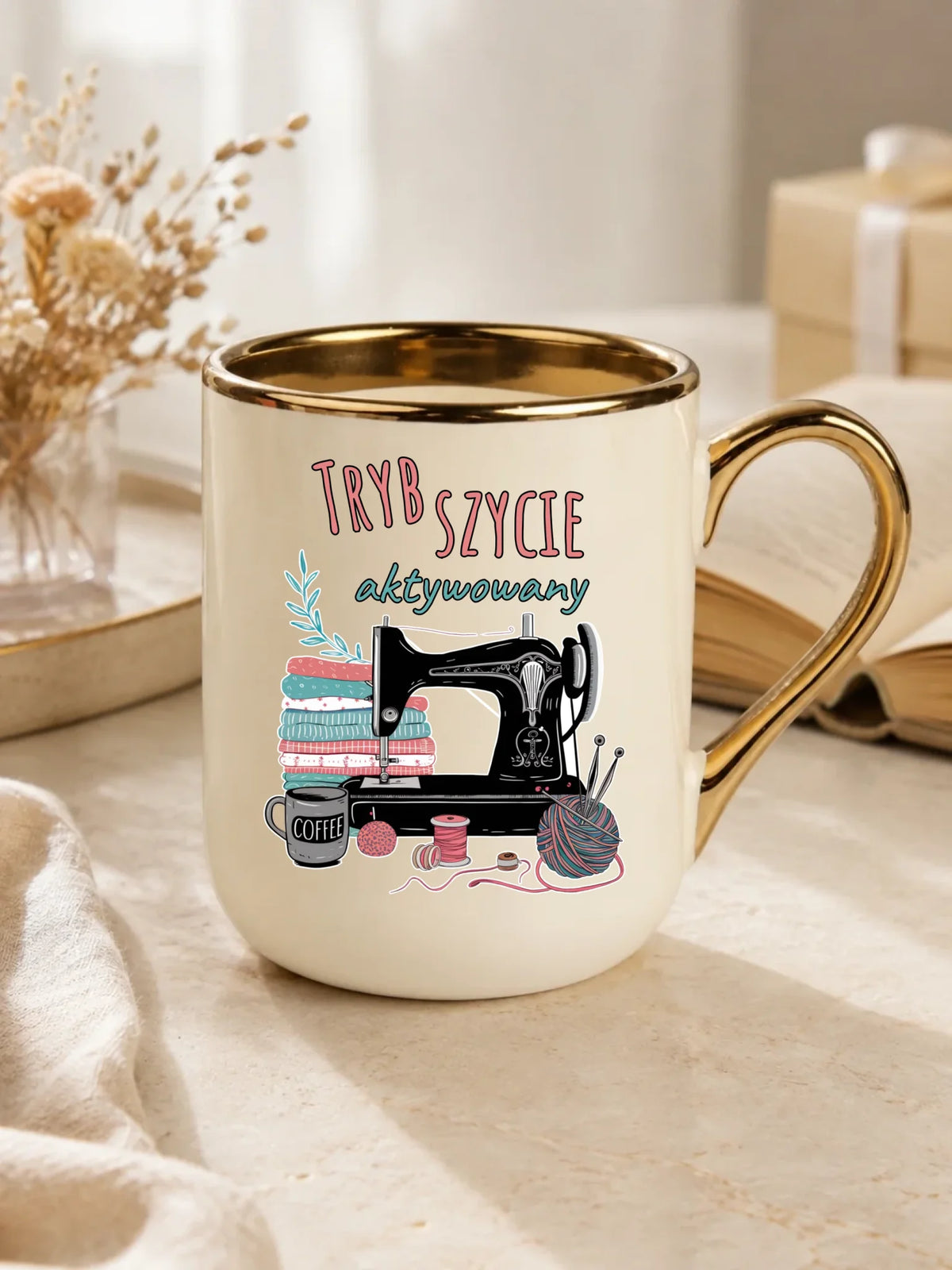 Kubek elegant szyciowy dla krawcowej - Tryb szycie aktywowany HS06