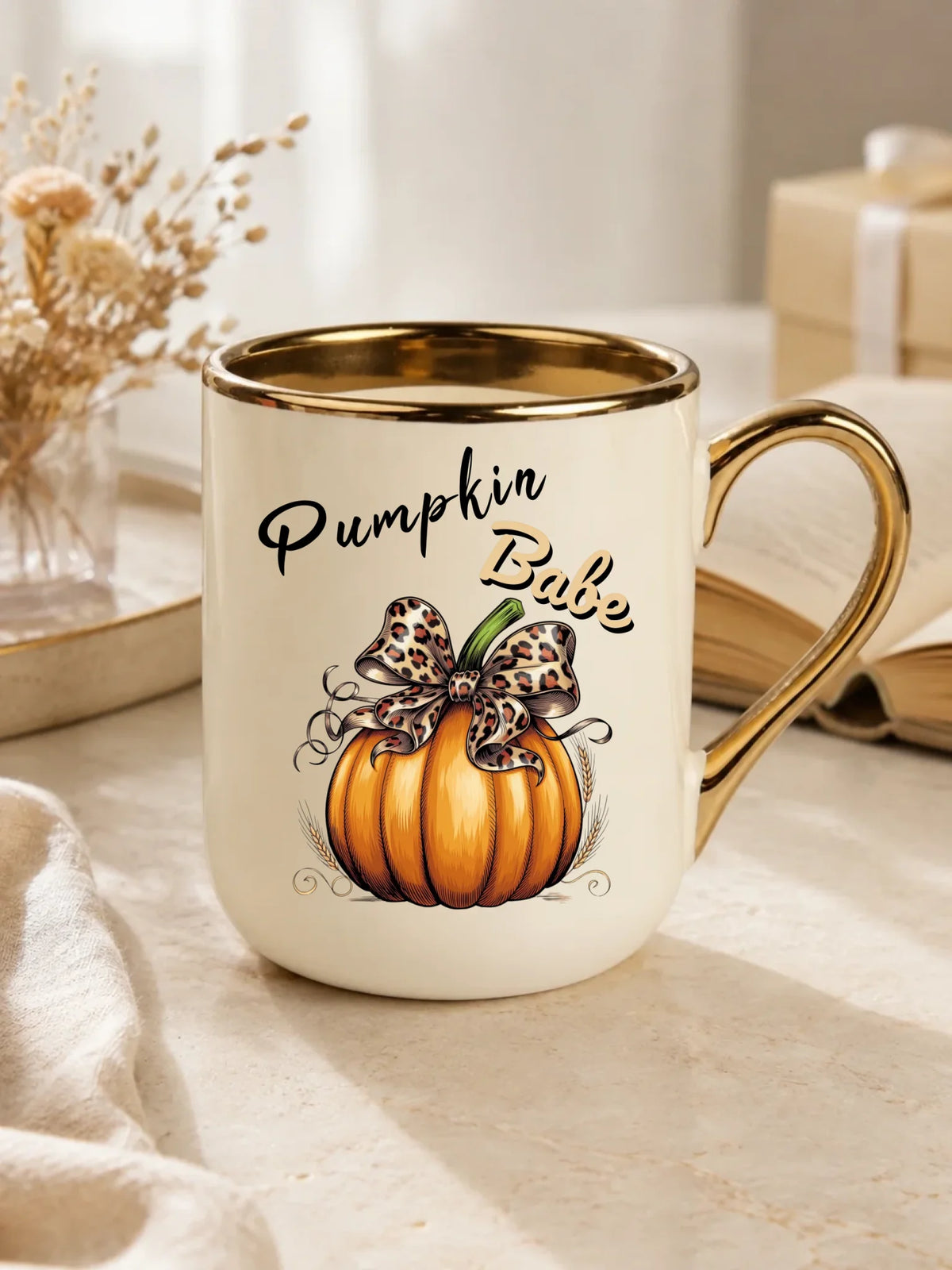 Kubek elegant jesienny - Pumpkin Babe - dla miłośniczki dyni JS33