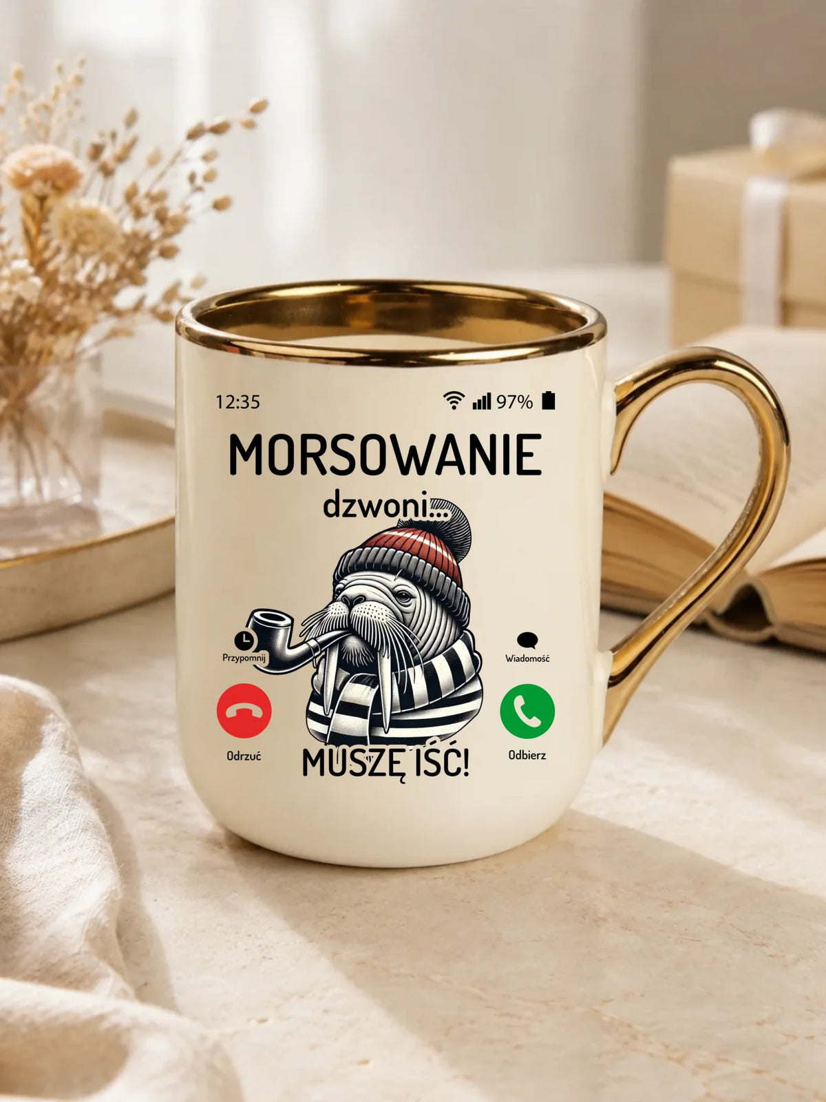 Kubek elegant - prezent dla morsa - Morsowanie dzwoni muszę iść - Mors HM19
