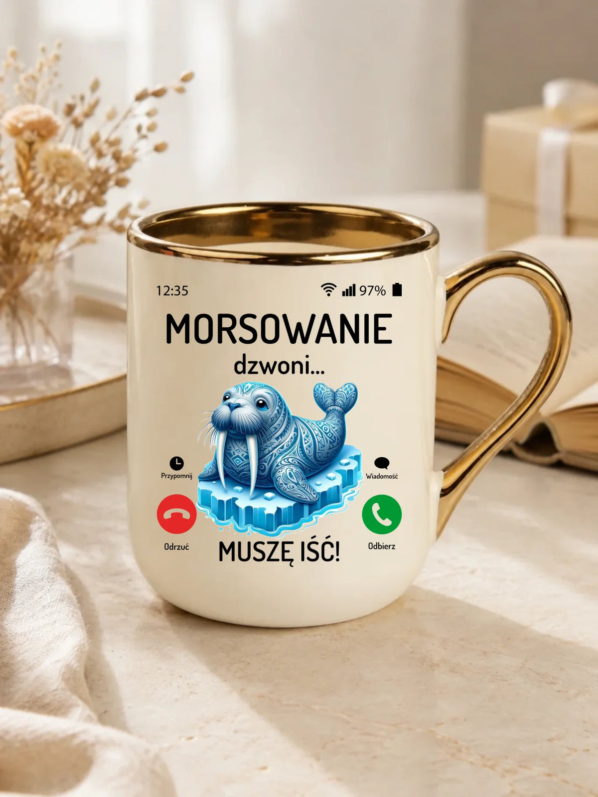 Kubek elegant - prezent dla morsa - Morsowanie dzwoni muszę iść - Mors HM04