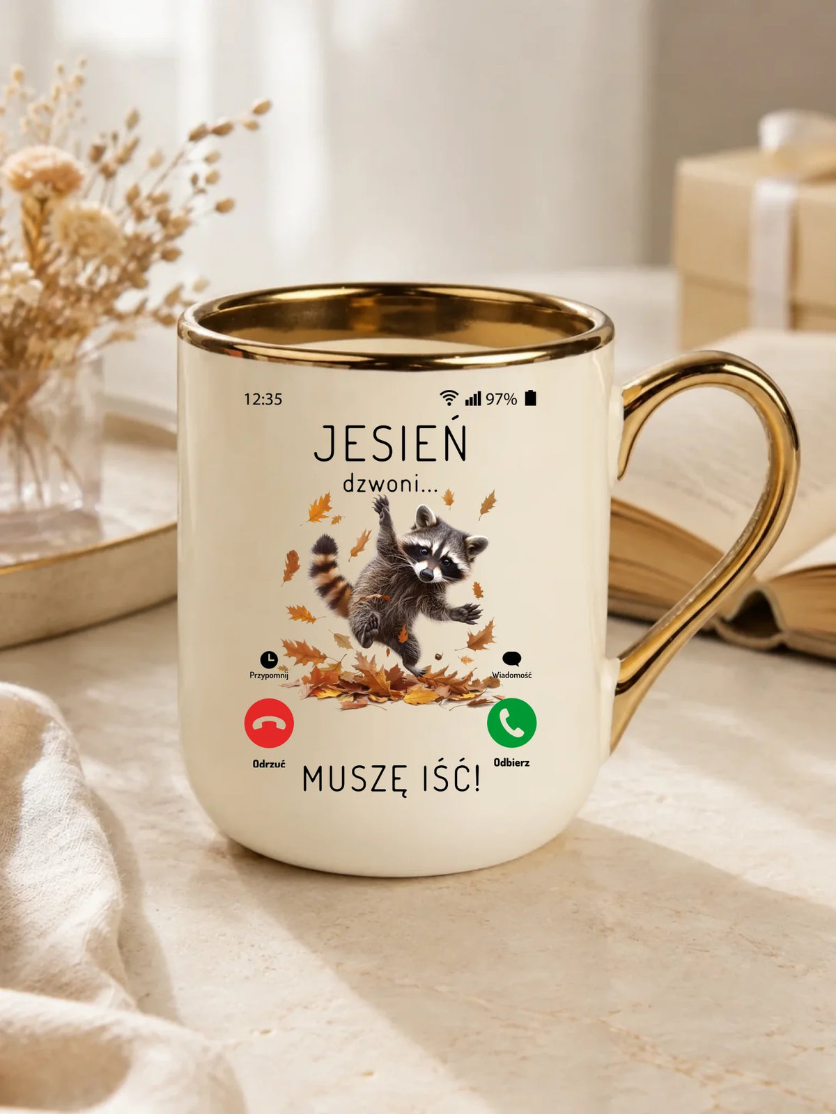 Kubek elegant jesienny - Jesień dzwoni muszę iść JS18