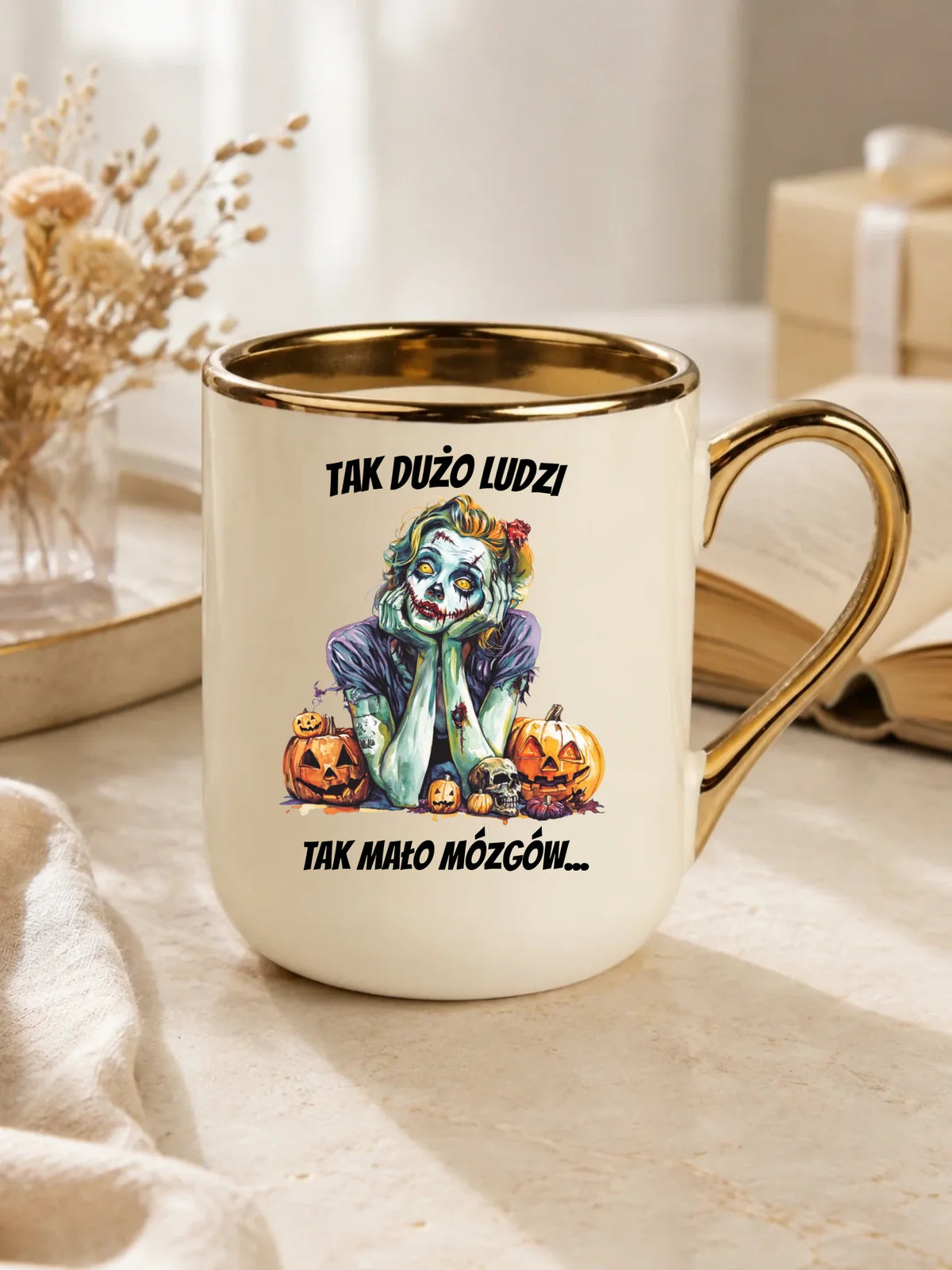 Kubek elegant na Halloween - Zombie - Tak mało mózgów HL31