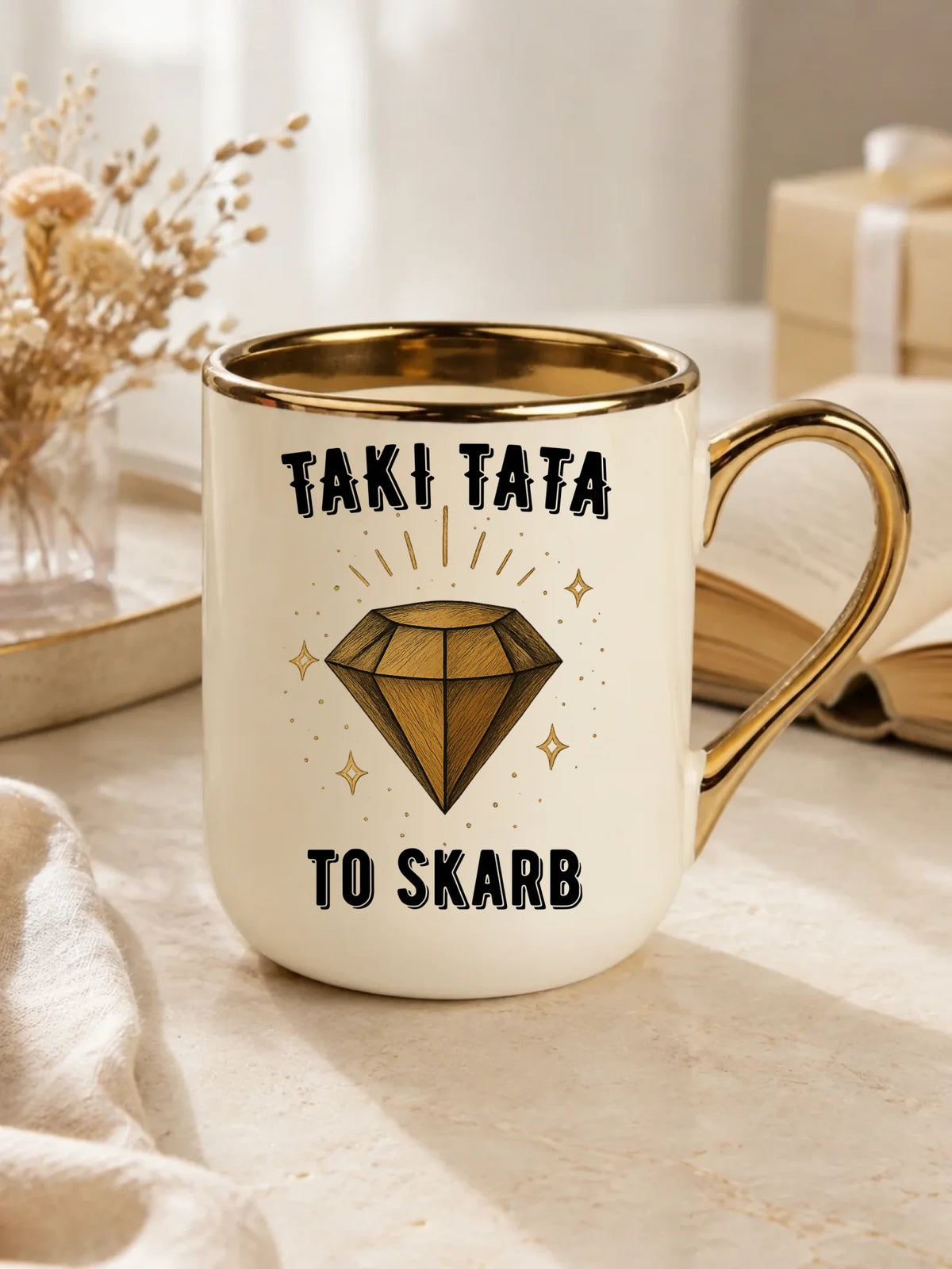 Kubek elegant dla taty - Taki tata to skarb - personalizowany DT17