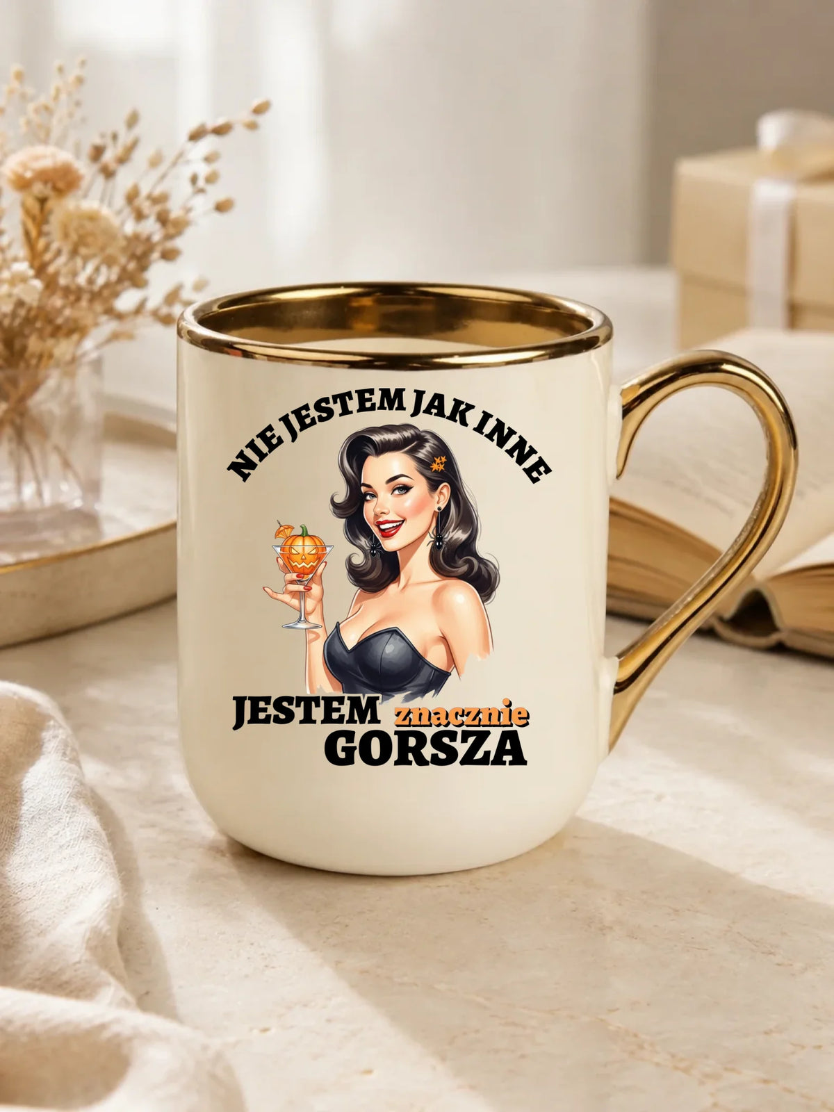 Kubek elegant halloweenowy - Nie jestem jak inne HL24