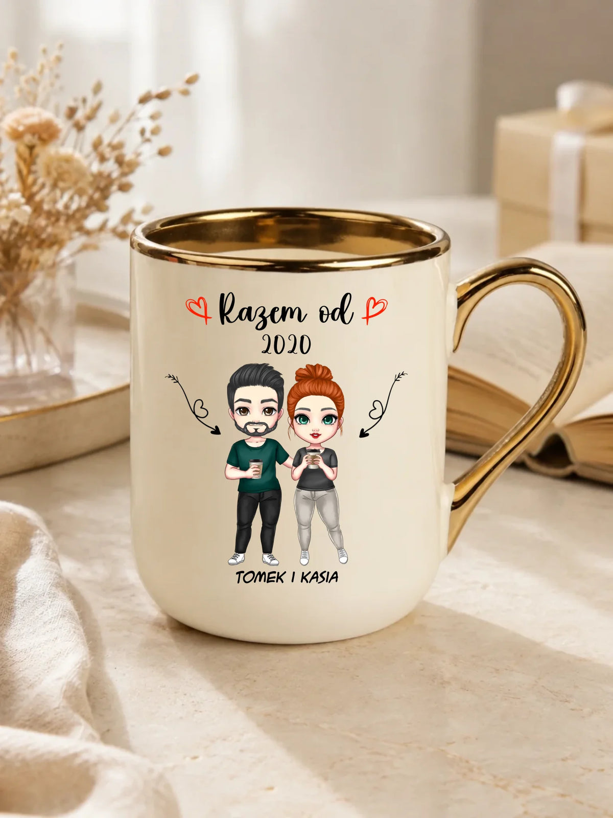 Kubek elegant dla par - Razem od - personalizowany W01