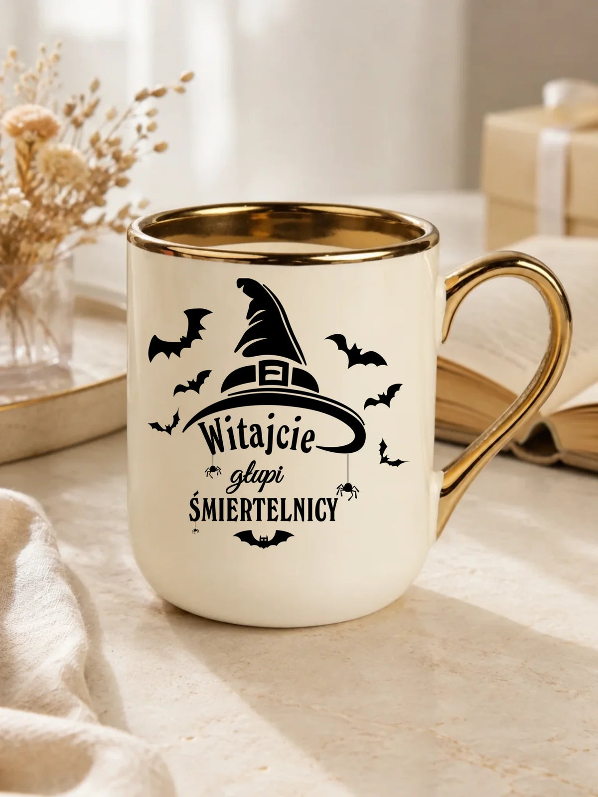 Kubek elegant na Halloween - Witajcie głupi śmiertelnicy HL23
