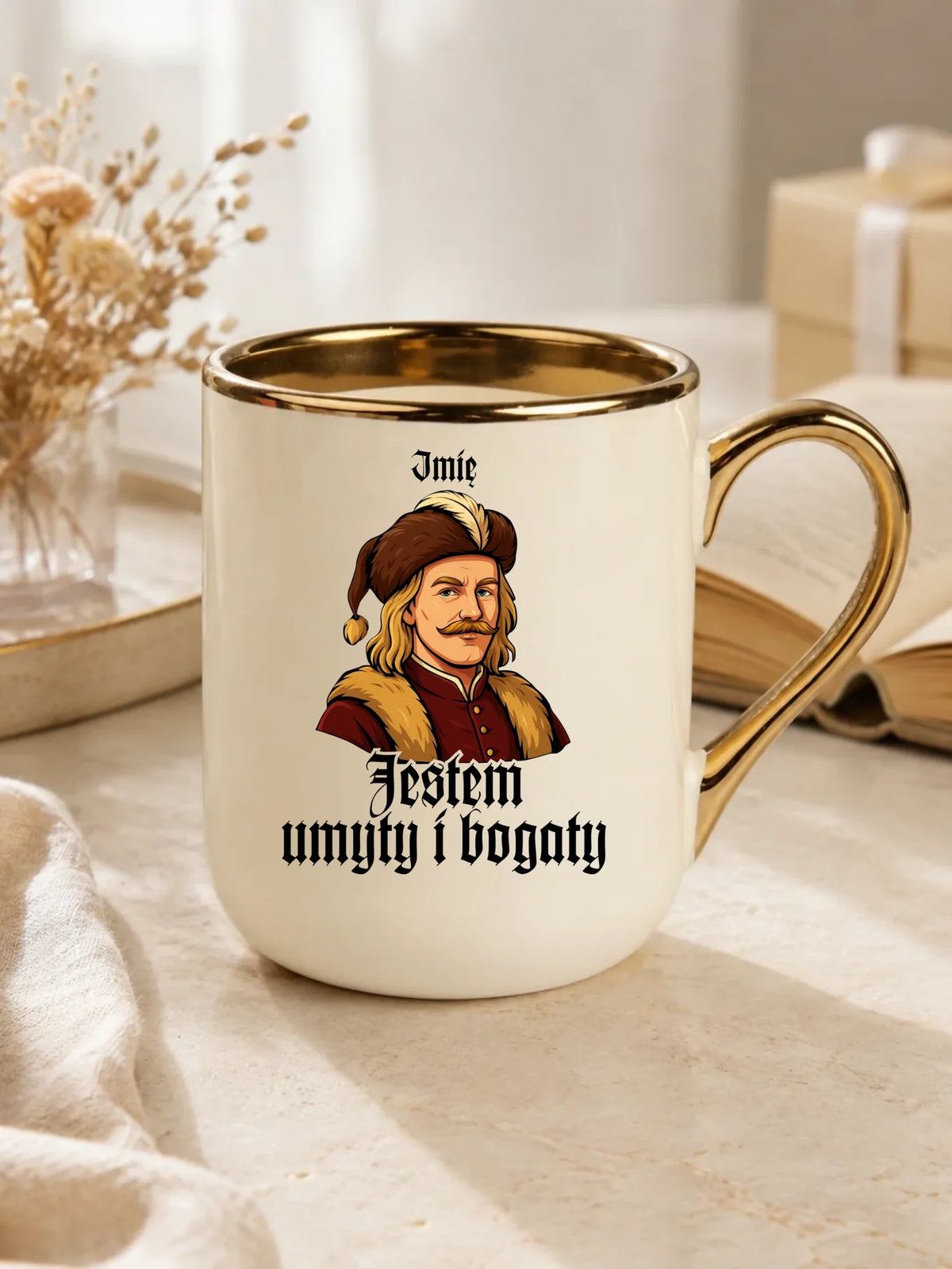 Kubek elegant - Jestem umyty i bogaty - dla fanów serialu 1670 - personalizowany H60