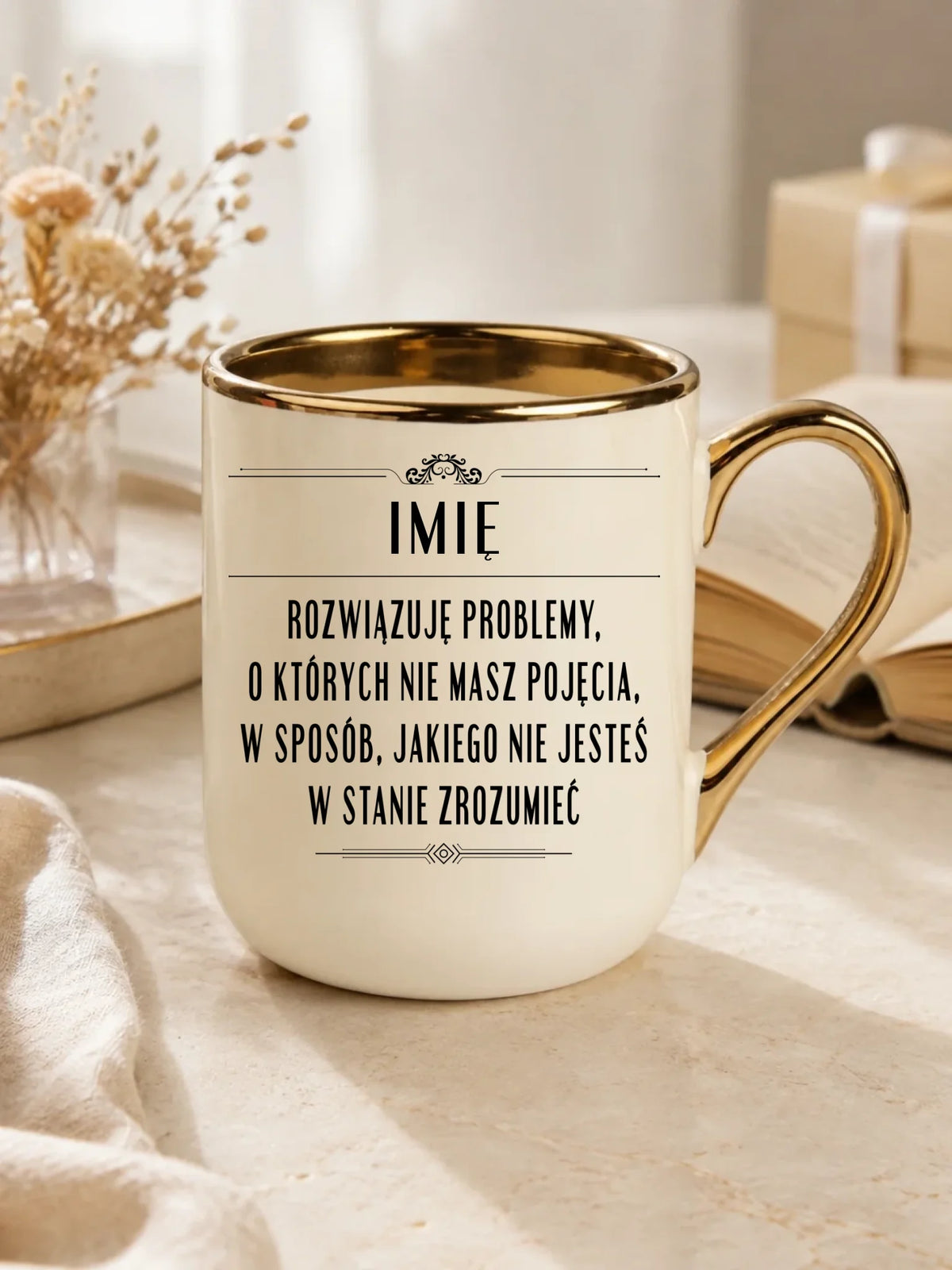 Kubek elegant - Rozwiązuję problemy, o których nie masz pojęcia - personalizowany DZ20