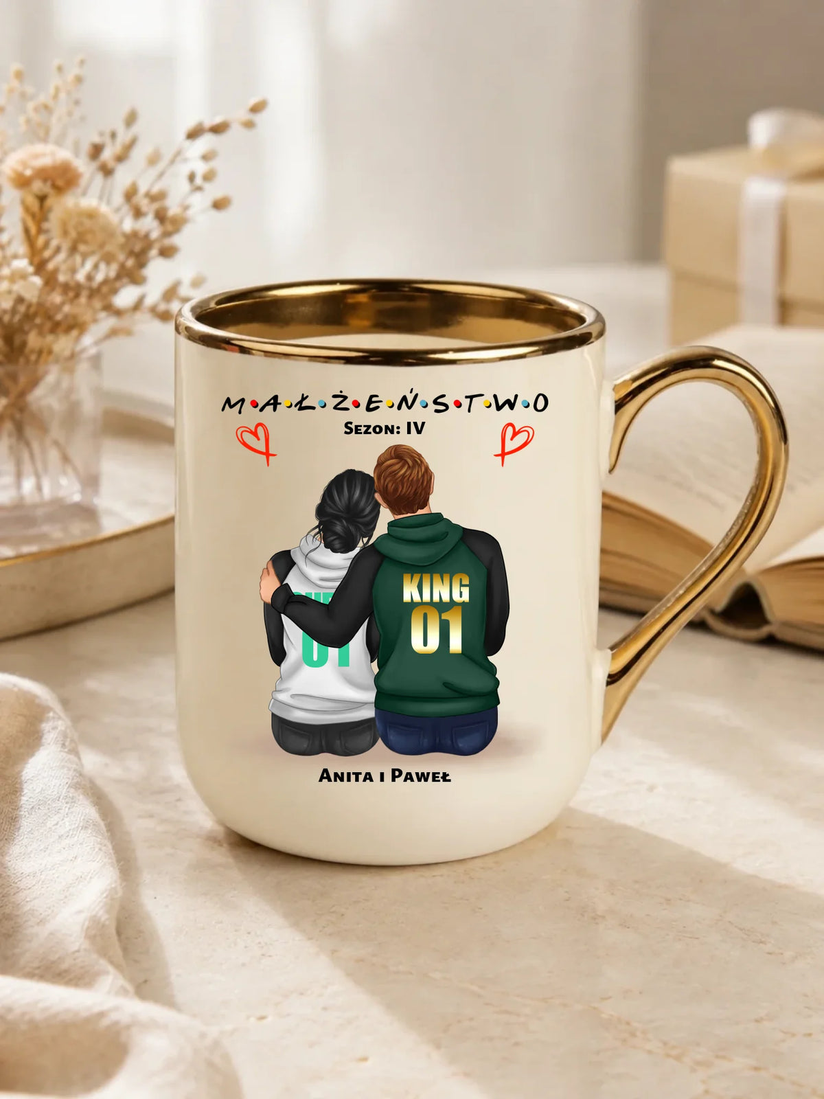 Kubek elegant dla par - Małżeństwo Sezon - personalizowany W05