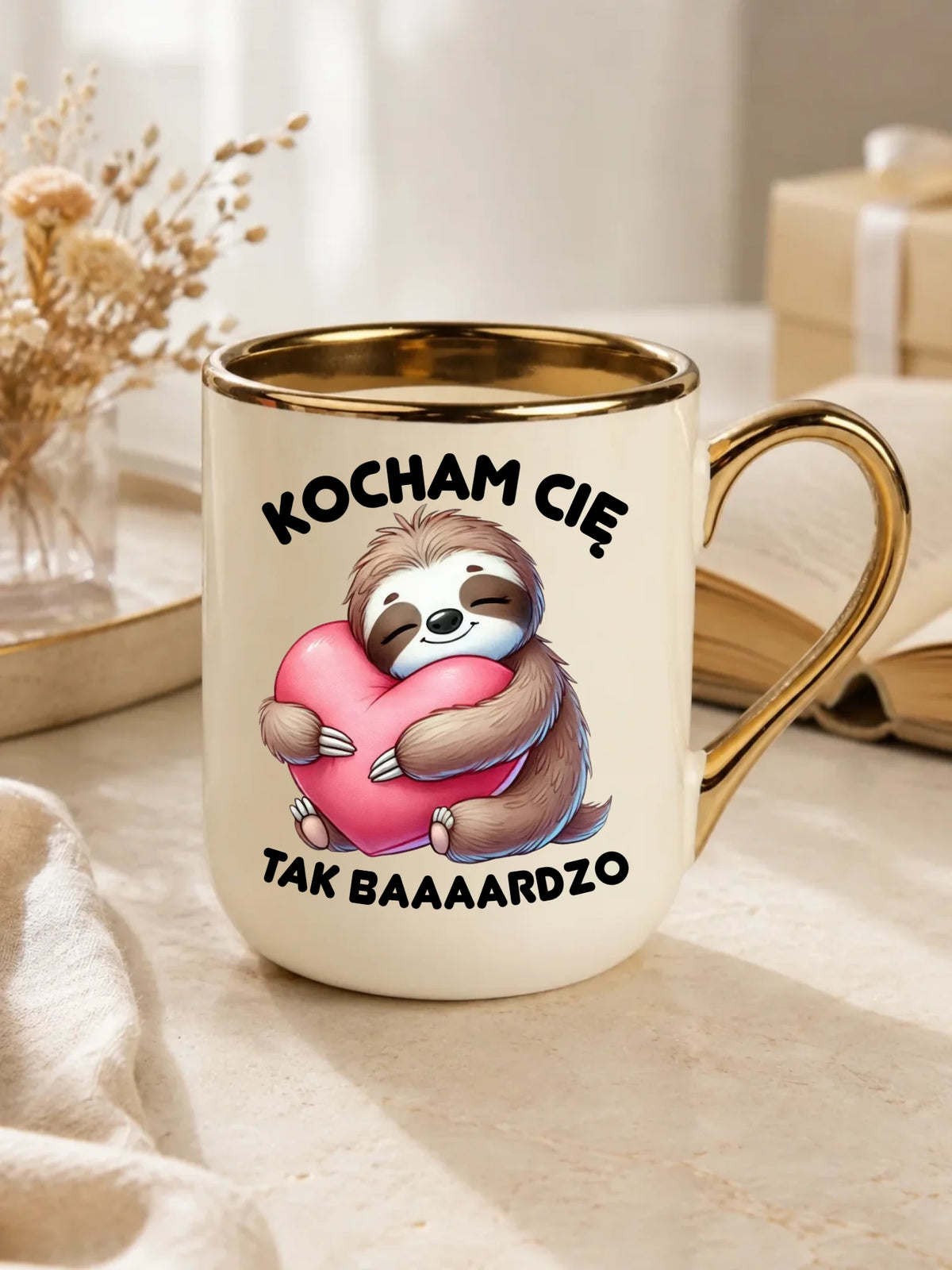 Kubek elegant - Leniwiec Kocham Cię tak baaaardzo W16