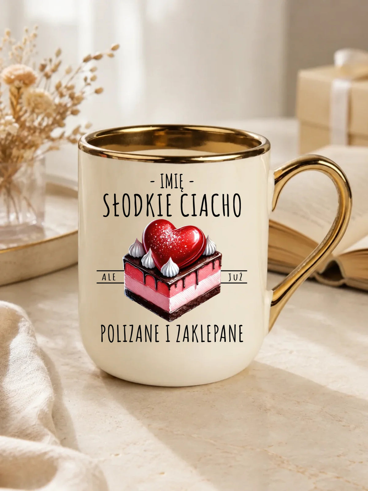 Kubek elegant - Słodkie ciacho polizane i zaklepane - personalizowany W36