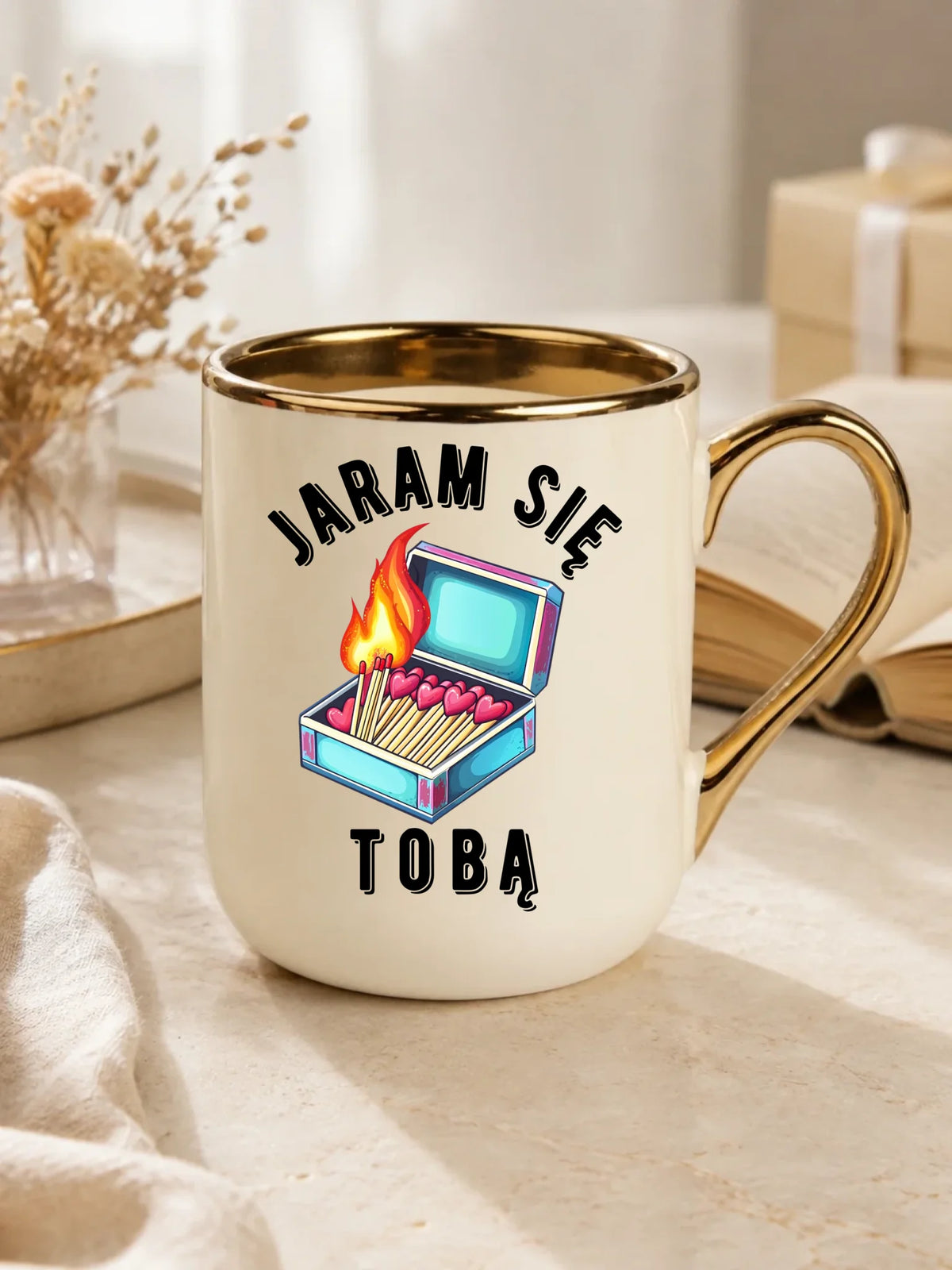 Kubek elegant dla zakochanych - Jaram się Tobą W39