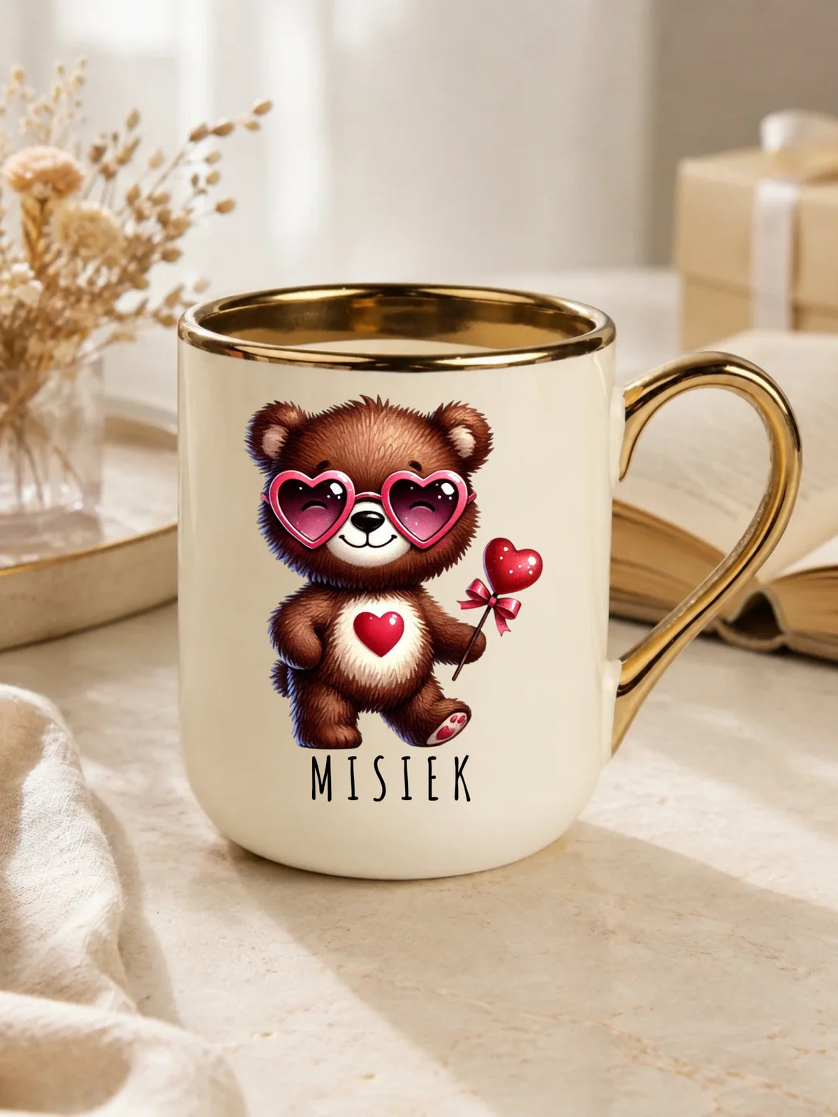 Kubek elegant - Misiek z sercem W34