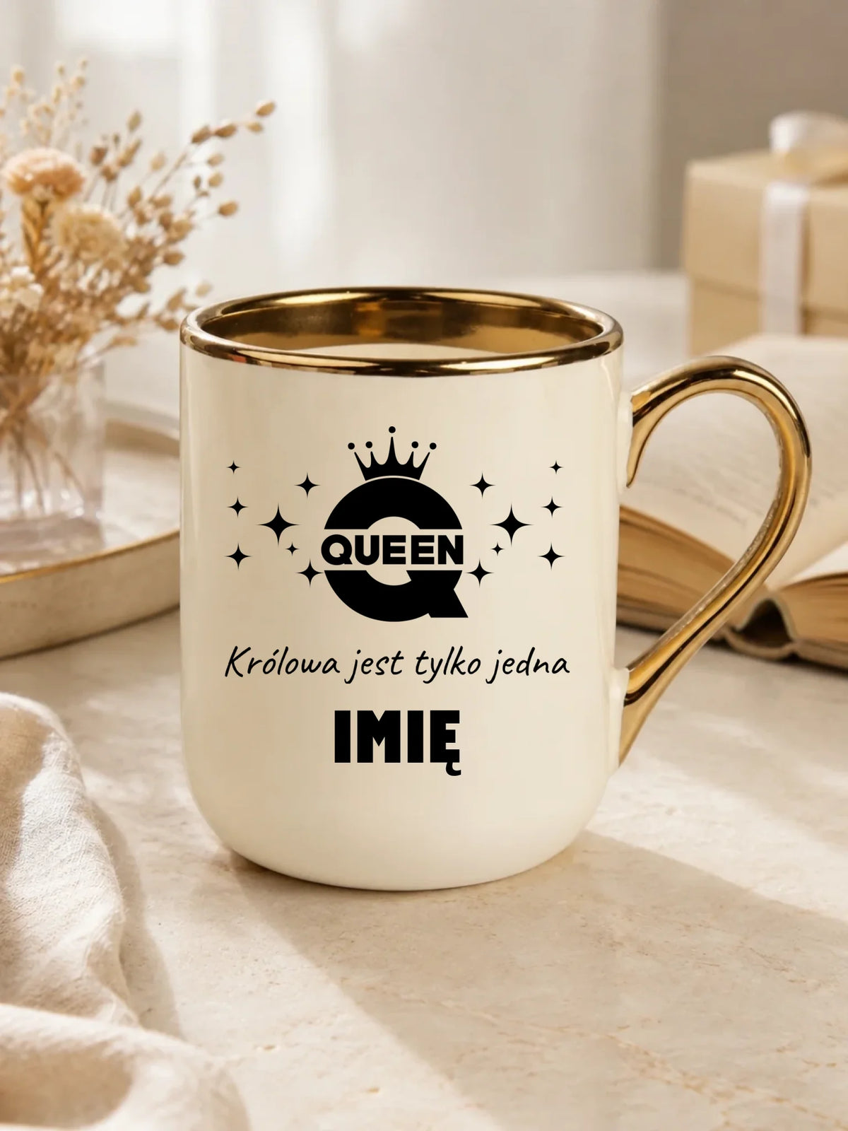 Kubek elegant dla niej - Queen Królowa jest tylko jedna - personalizowany W40
